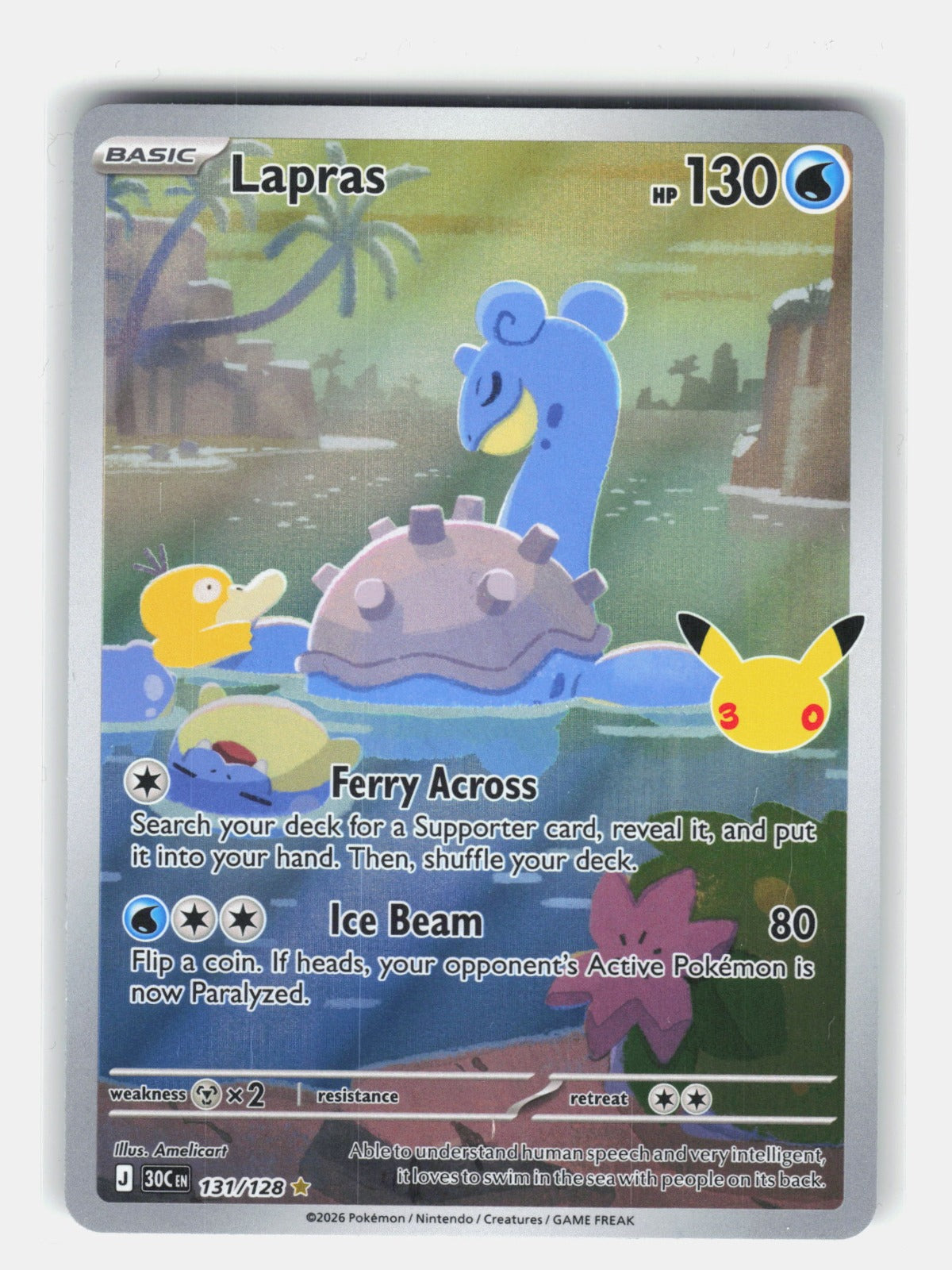 Lapras Illustration Rare ME: 30th Celebration 131/128 NM