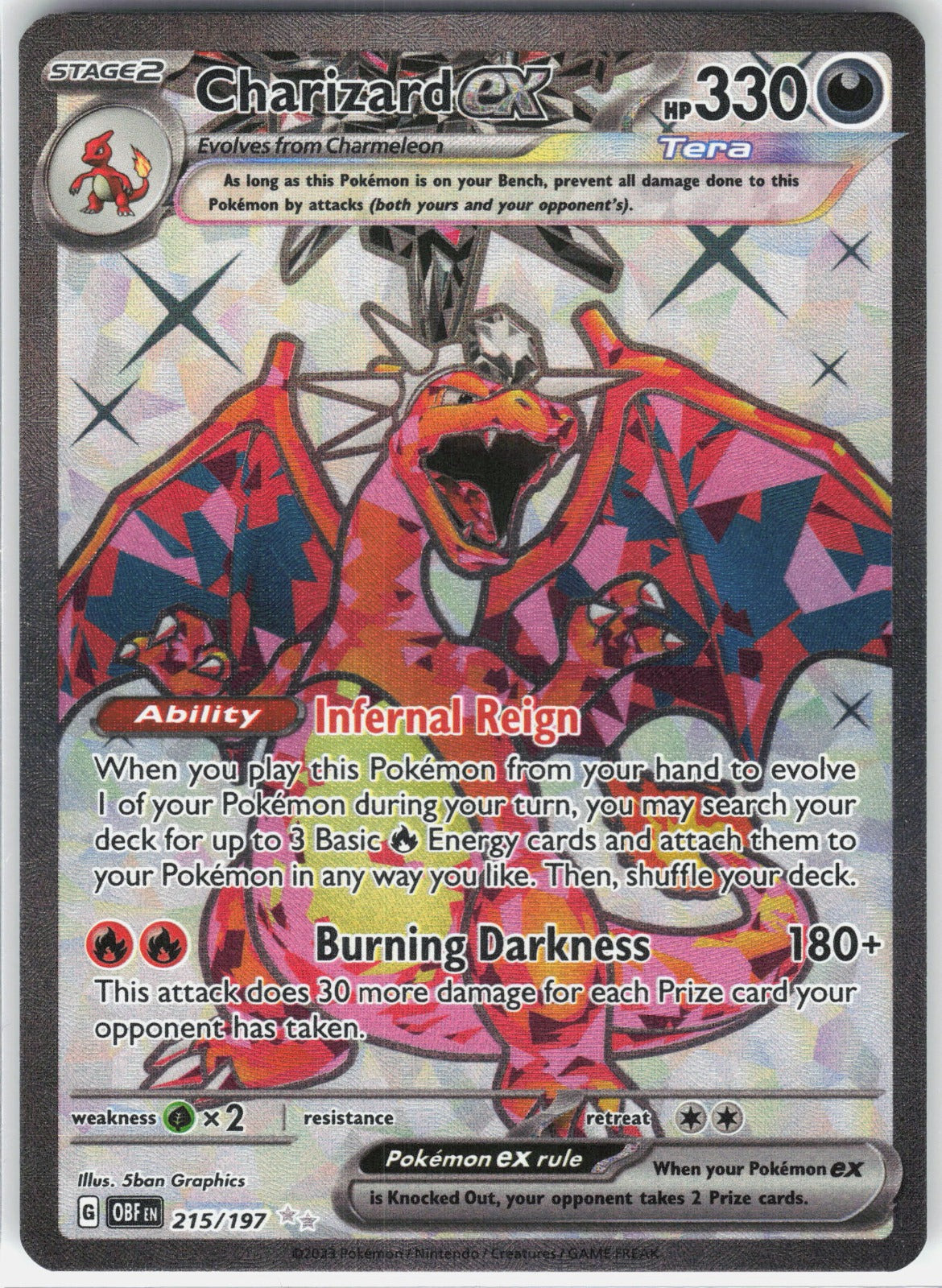 Charizard ex Holo Ultra Rare SV03: Obsidian Flames 215/197 NM