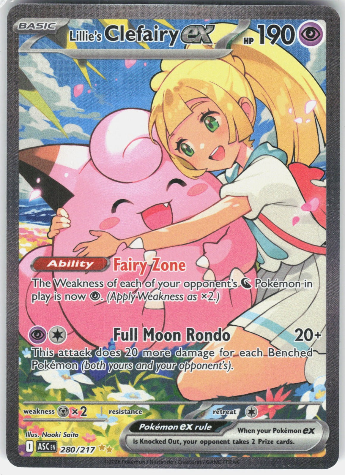 Lillie's Clefairy ex Special Illustration Rare ME: Ascended Heroes 280/217 NM