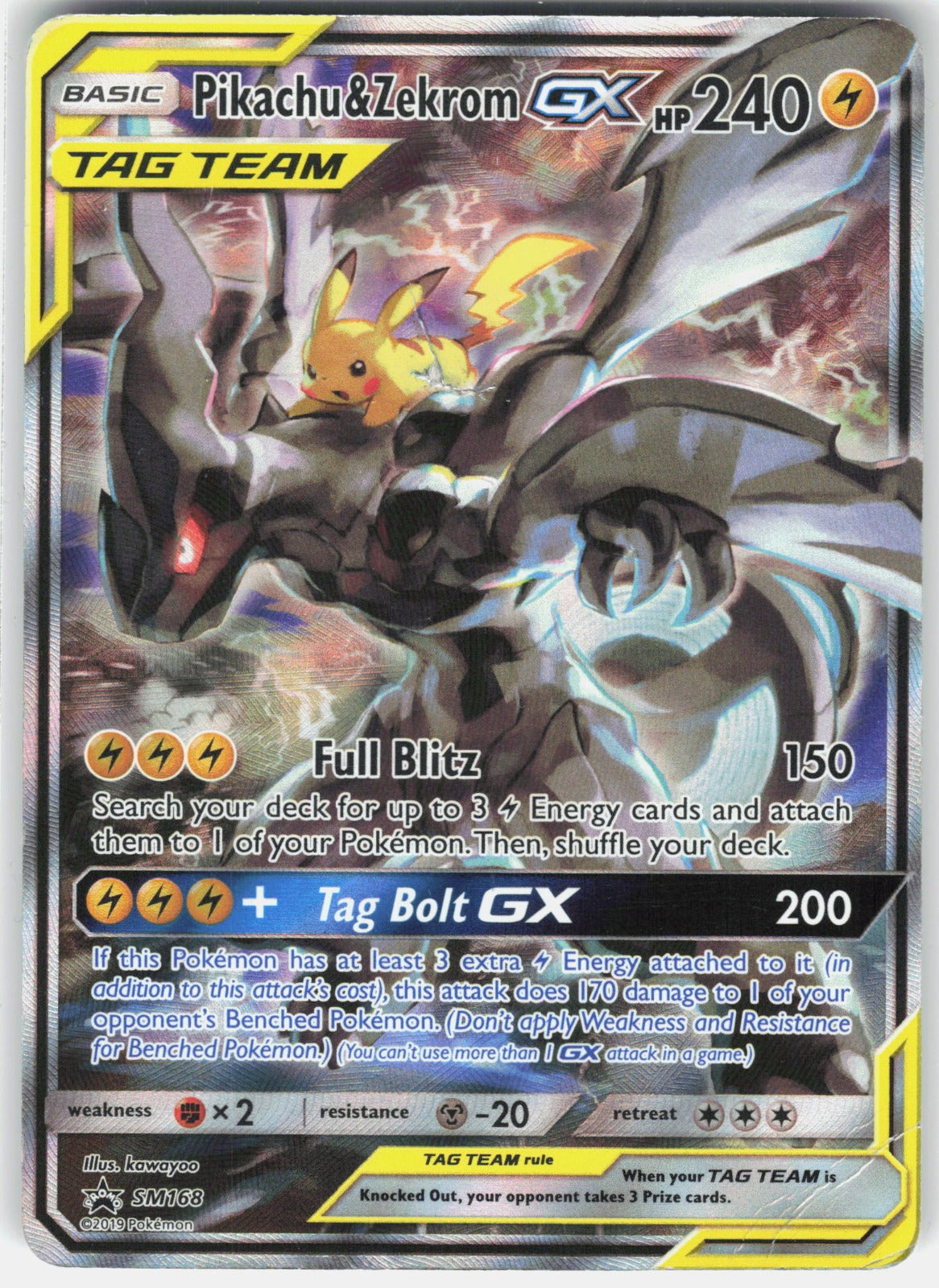 Pikachu & Zekrom GX Holo Promo SM Promos SM168 NM