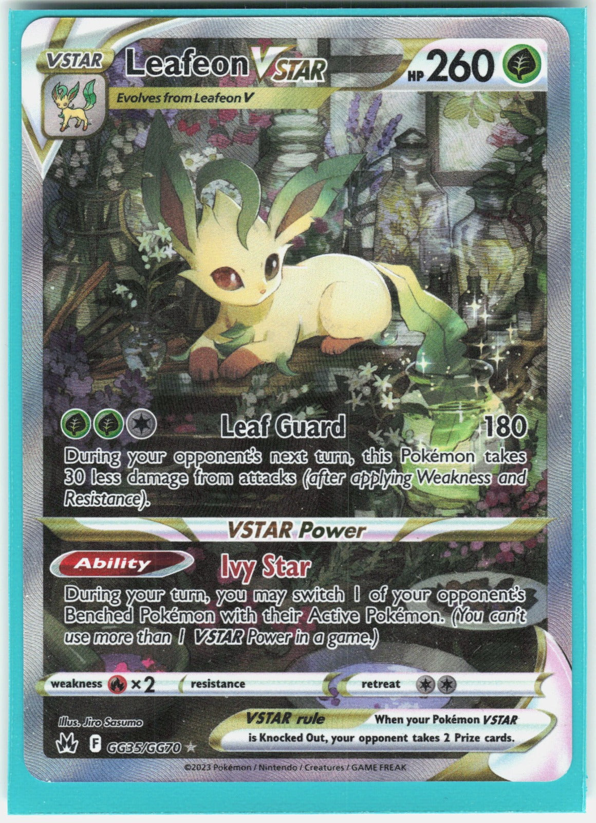 Leafeon VSTAR Holo Ultra Rare SWSH: Crown Zenith: Galarian Gallery GG35/GG70 NM