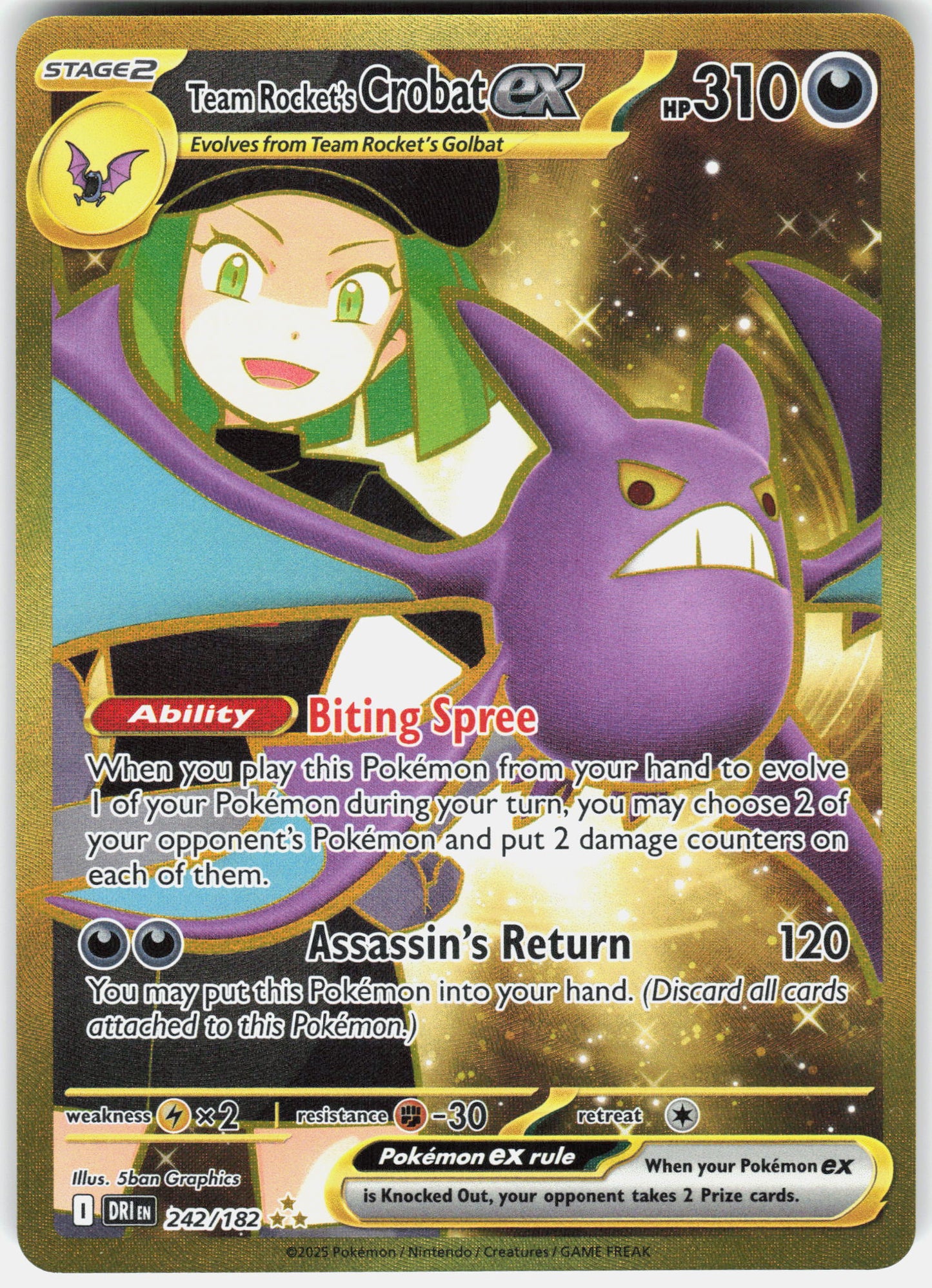 SV10: Destined Rivals #242/182 Team Rocket's Crobat ex