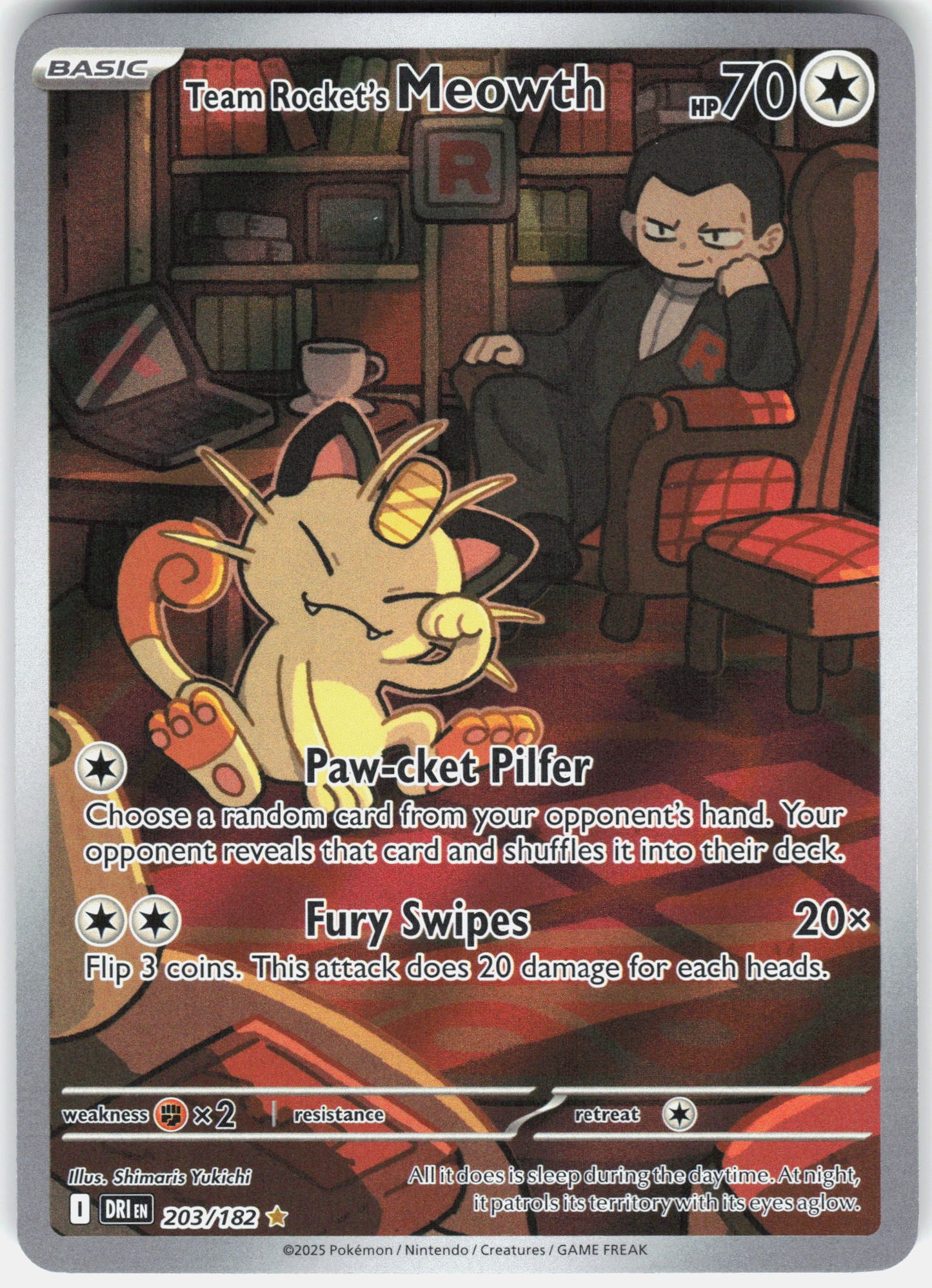 SV10: Destined Rivals #203/182 Team Rocket's Meowth