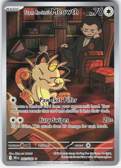 SV10: Destined Rivals #203/182 Team Rocket's Meowth