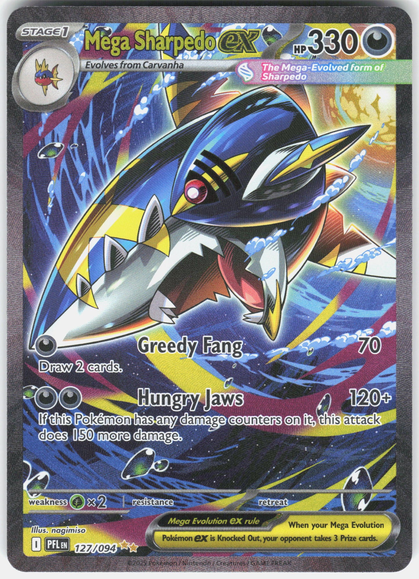 ME02: Phantasmal Flames #127/094 Mega Sharpedo ex