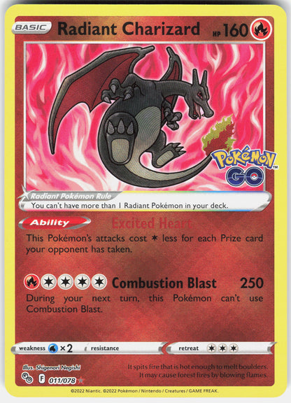 Pokemon GO #011/078 Radiant Charizard