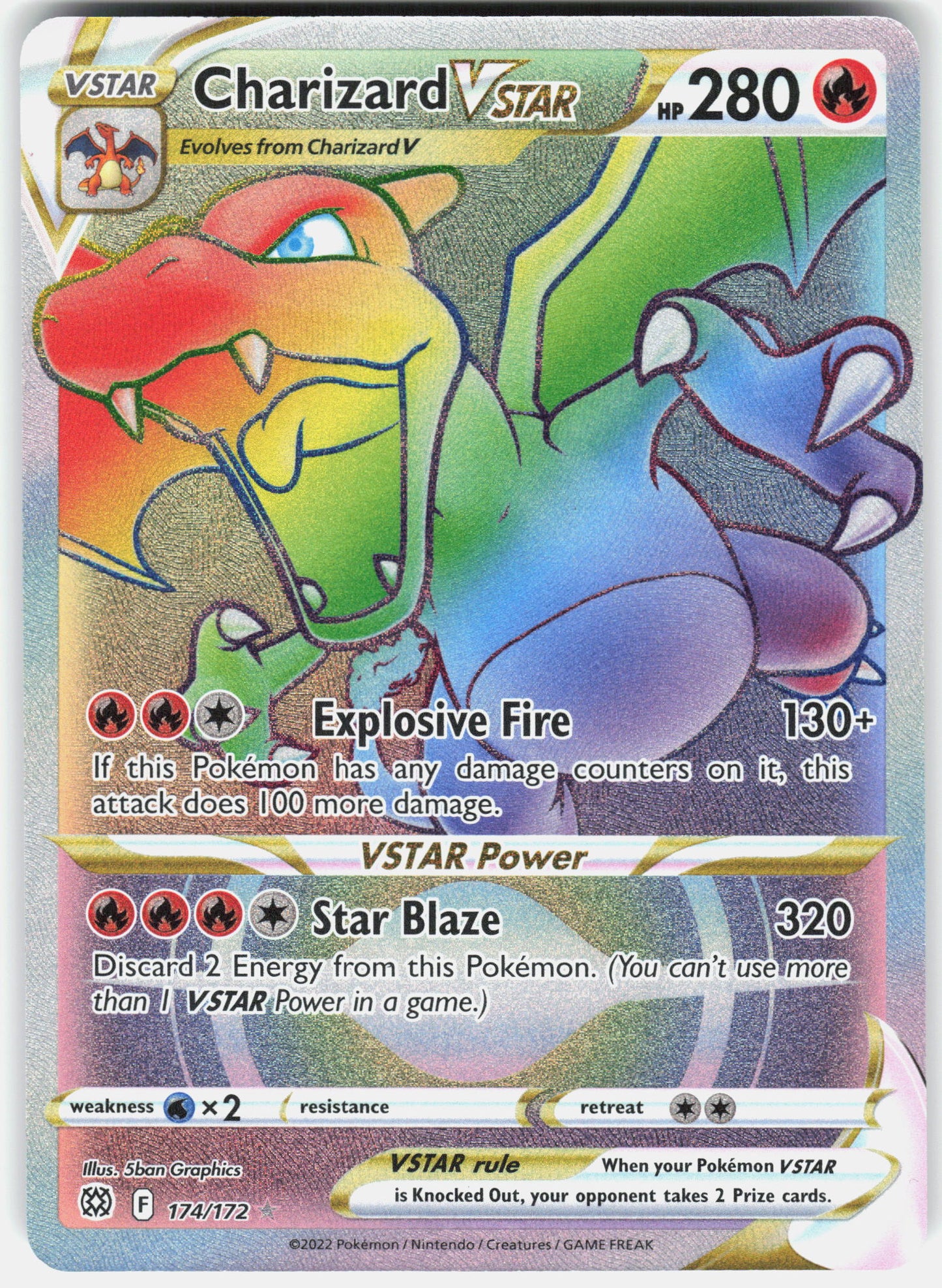 SWSH09: Brilliant Stars #174/172 Charizard VSTAR (Secret)