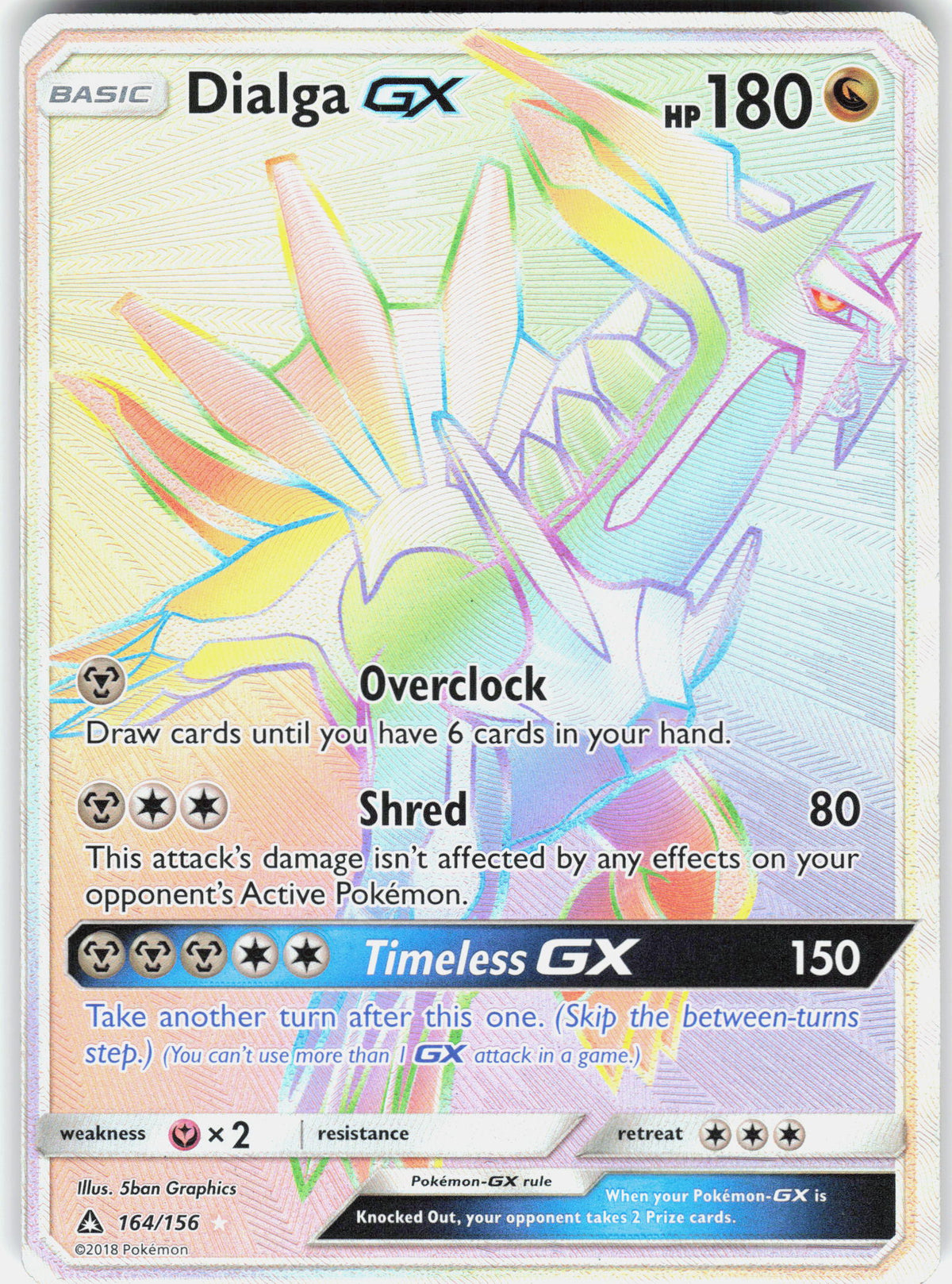 SM - Ultra Prism #164/156 Dialga GX (Secret Rare)