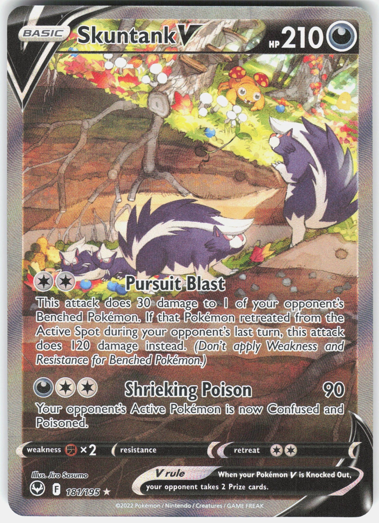 SWSH12: Silver Tempest #181/195 Skuntank V (Alternate Full Art)