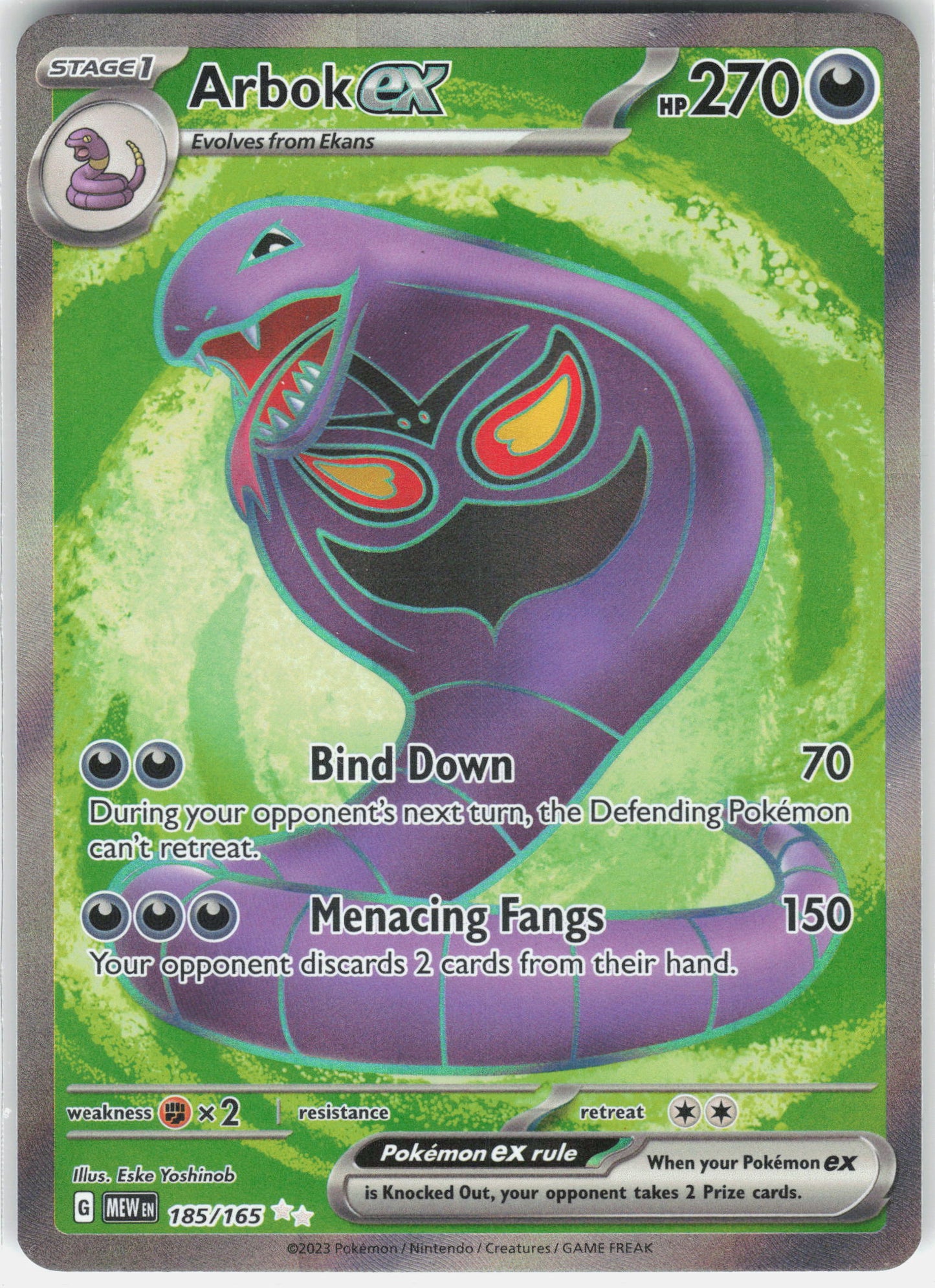 SV: Scarlet & Violet 151 #185/165 Arbok ex
