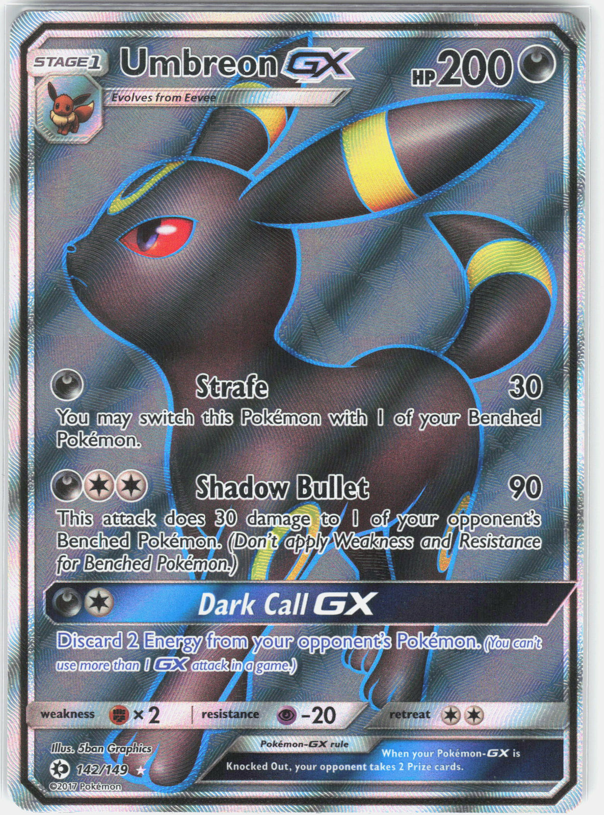 SM Base Set #142/149 Umbreon GX (Full Art)
