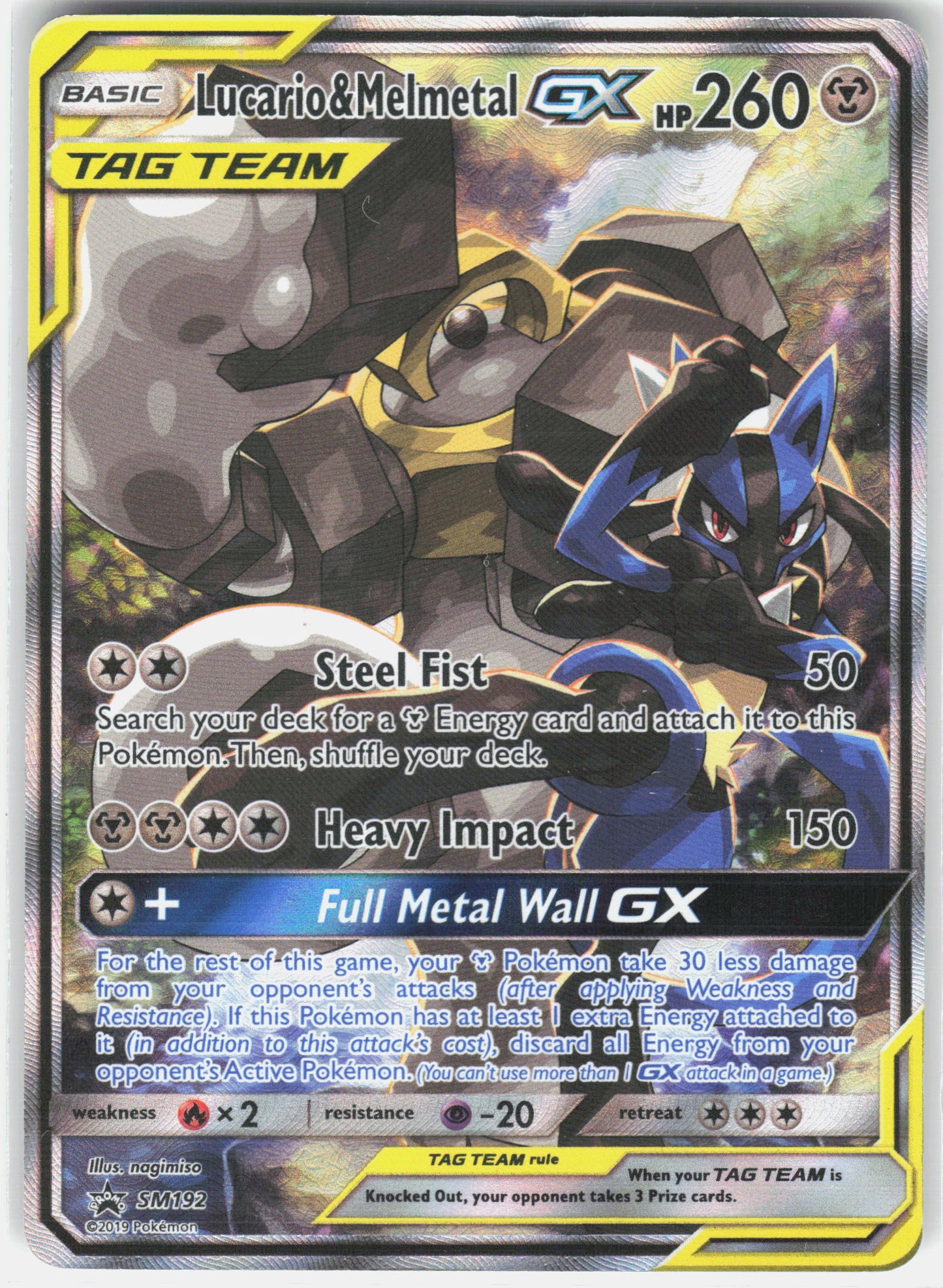 SM Promos #SM192 Lucario & Melmetal GX