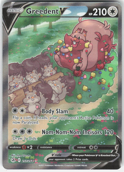 SWSH08: Fusion Strike #257/264 Greedent V (Alternate Full Art)