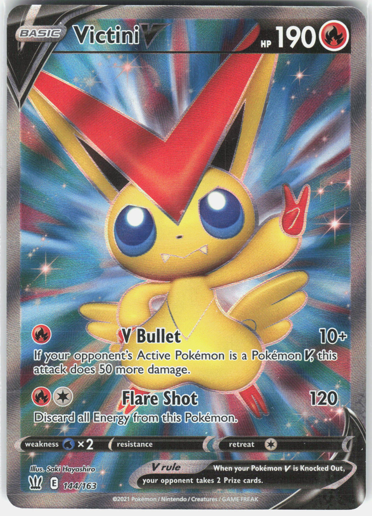 SWSH05: Battle Styles #144/163 Victini V (Full Art)