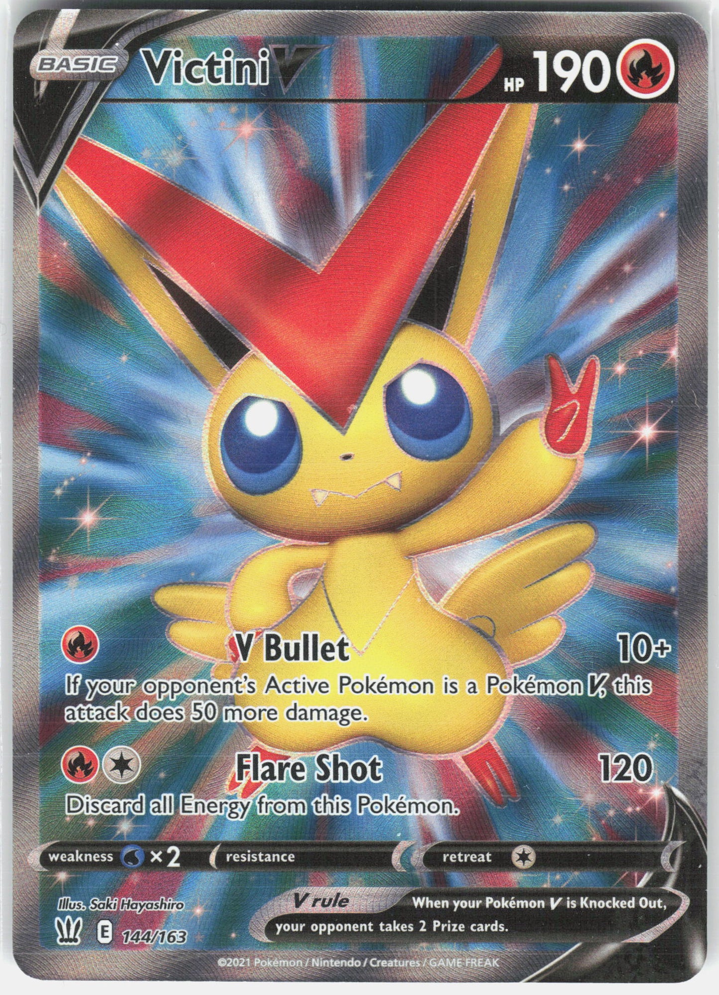SWSH05: Battle Styles #144/163 Victini V (Full Art)