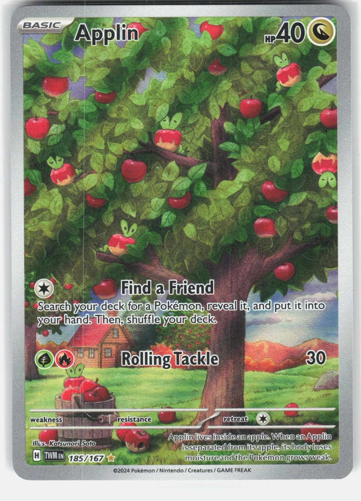 Applin Holo Illustration Rare SV06: Twilight Masquerade 185/167 NM
