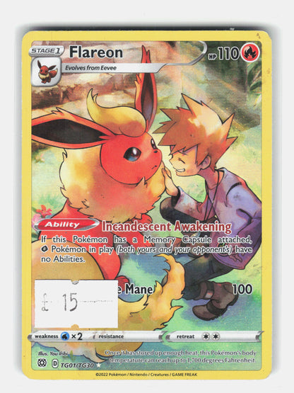 SWSH09: Brilliant Stars Trainer Gallery #TG01/TG30 Flareon