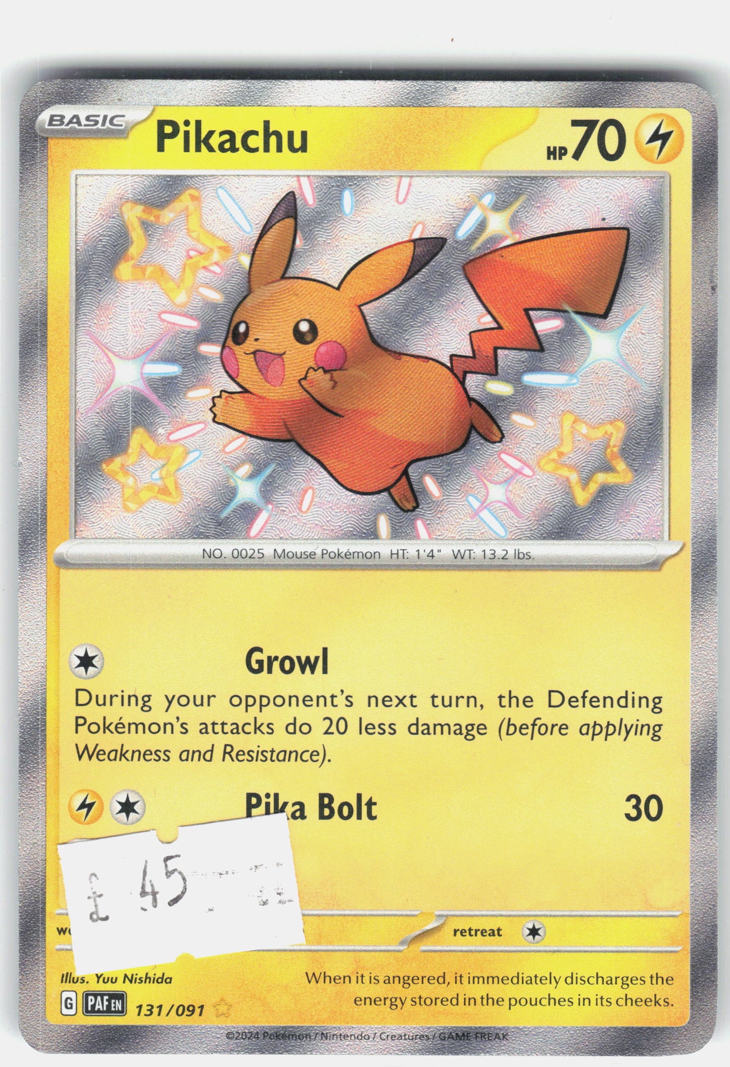 SV: Paldean Fates #131/091 Pikachu