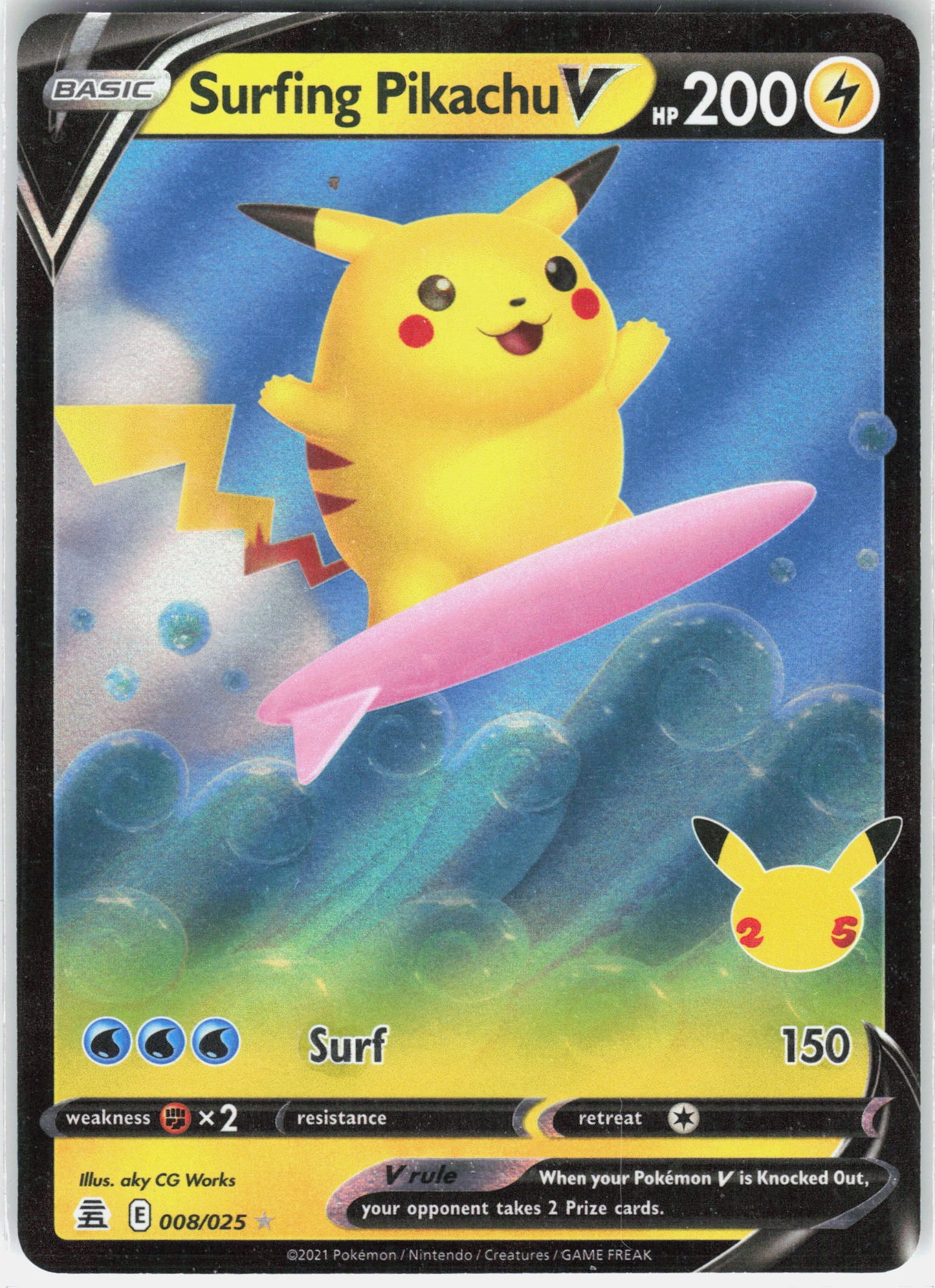 Celebrations #008/025 Surfing Pikachu V