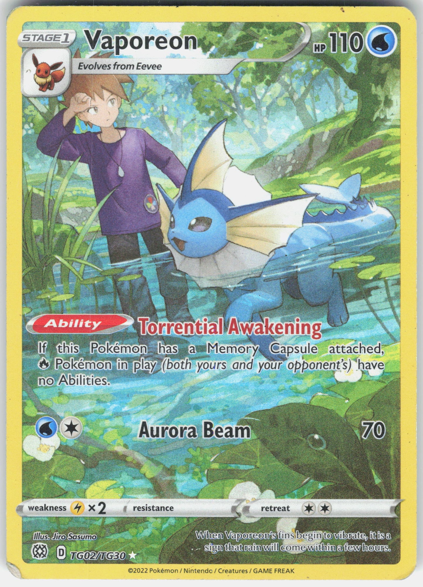 SWSH09: Brilliant Stars Trainer Gallery #TG02/TG30 Vaporeon
