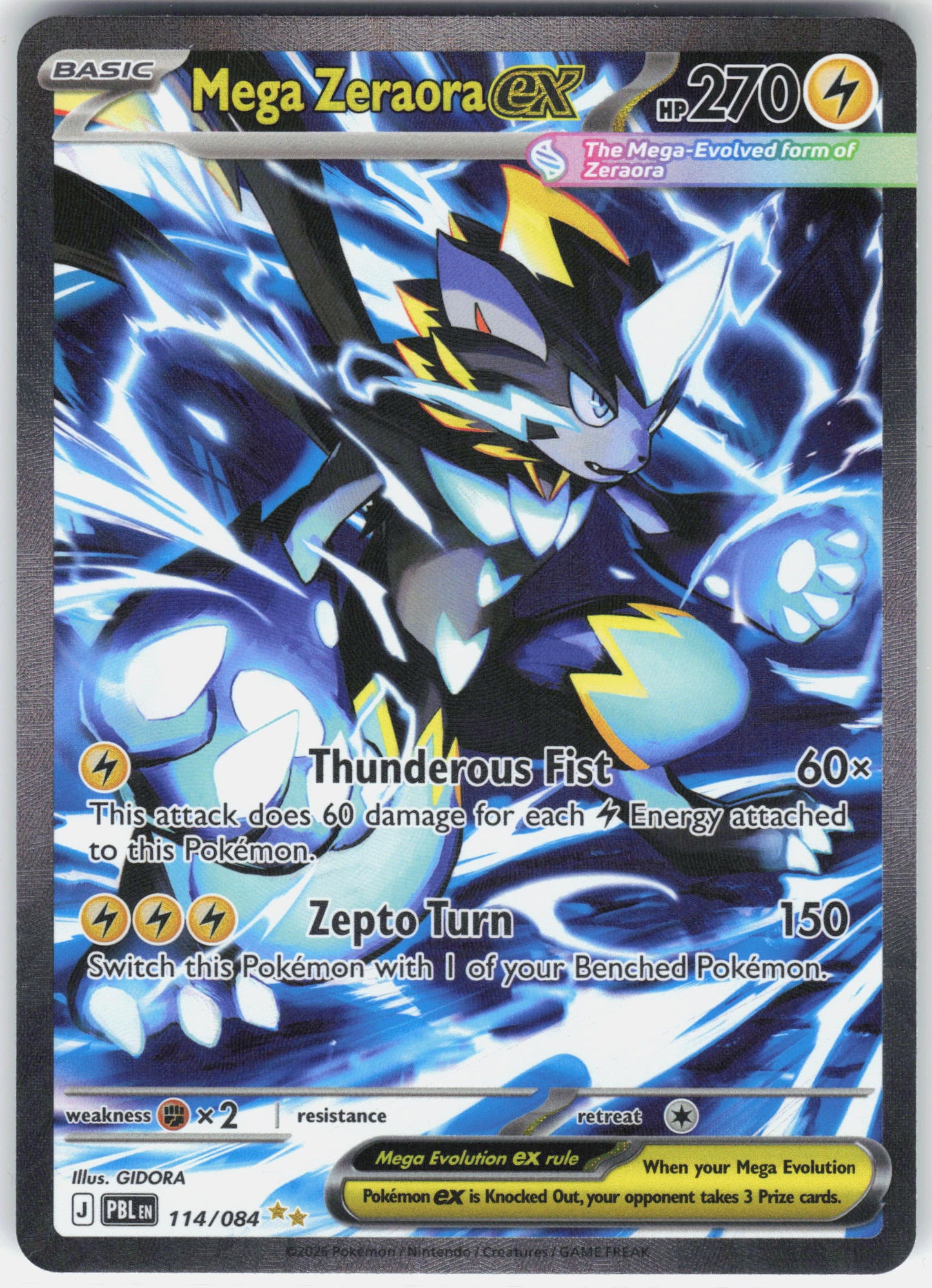 ME05: Pitch Black #114/084 Mega Zeraora ex