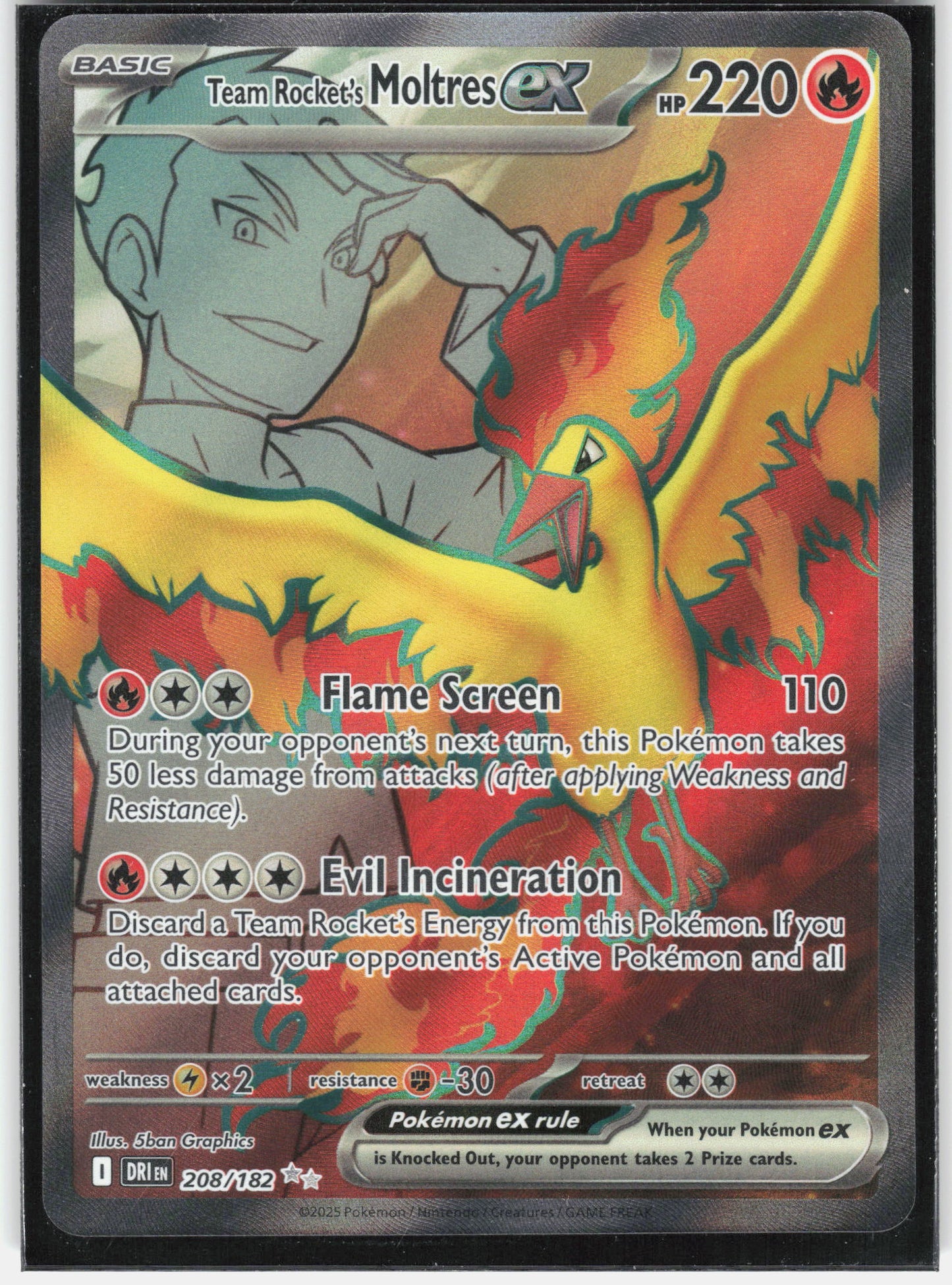SV10: Destined Rivals #208/182 Team Rocket's Moltres ex