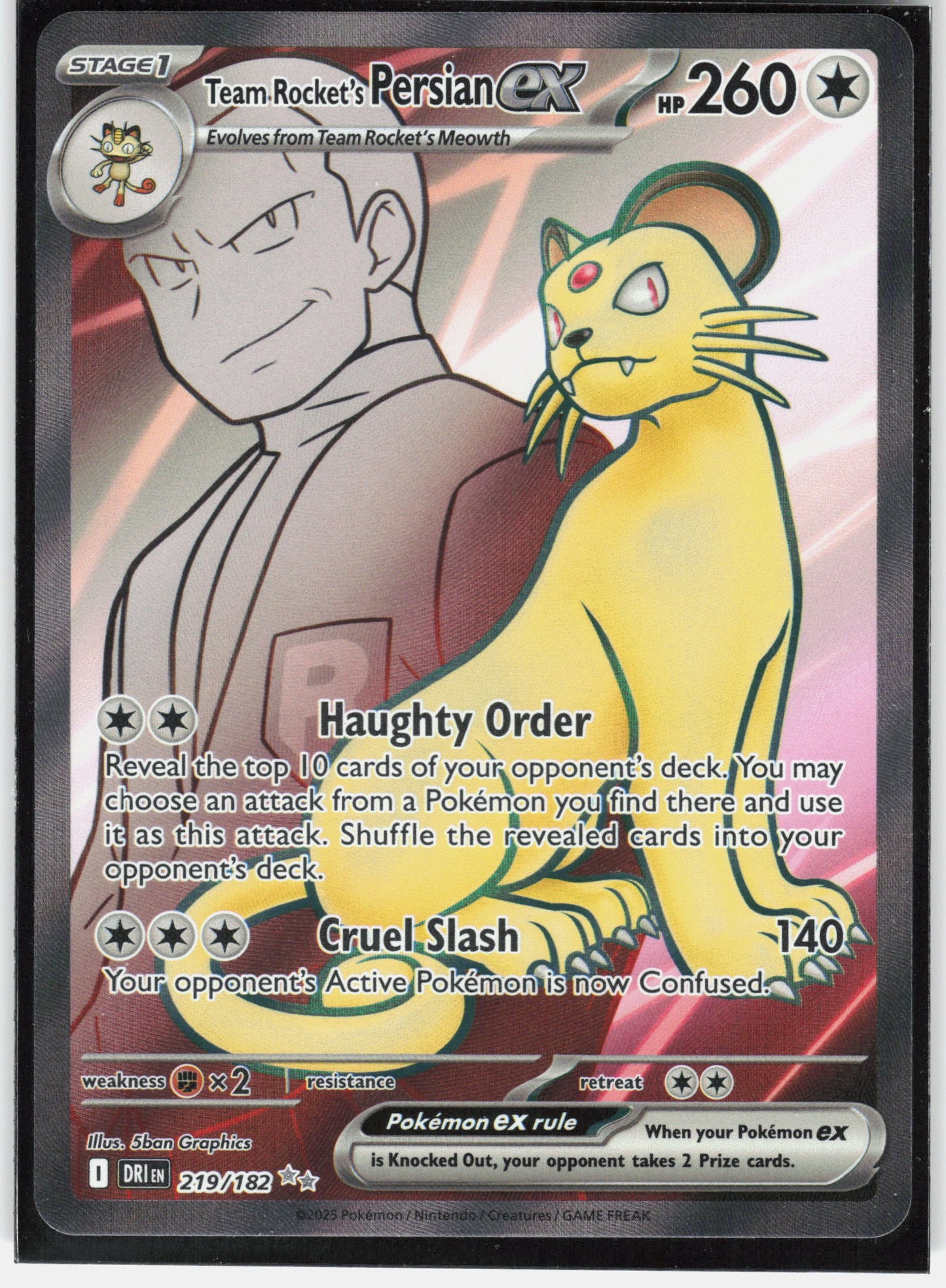 SV10: Destined Rivals #219/182 Team Rocket's Persian ex