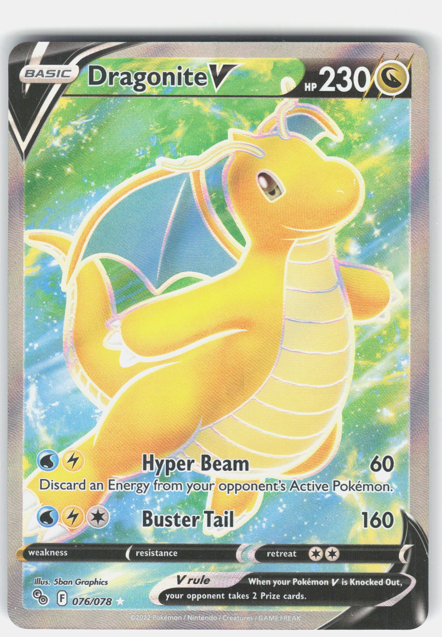 Pokemon GO #076/078 Dragonite V (Full Art)
