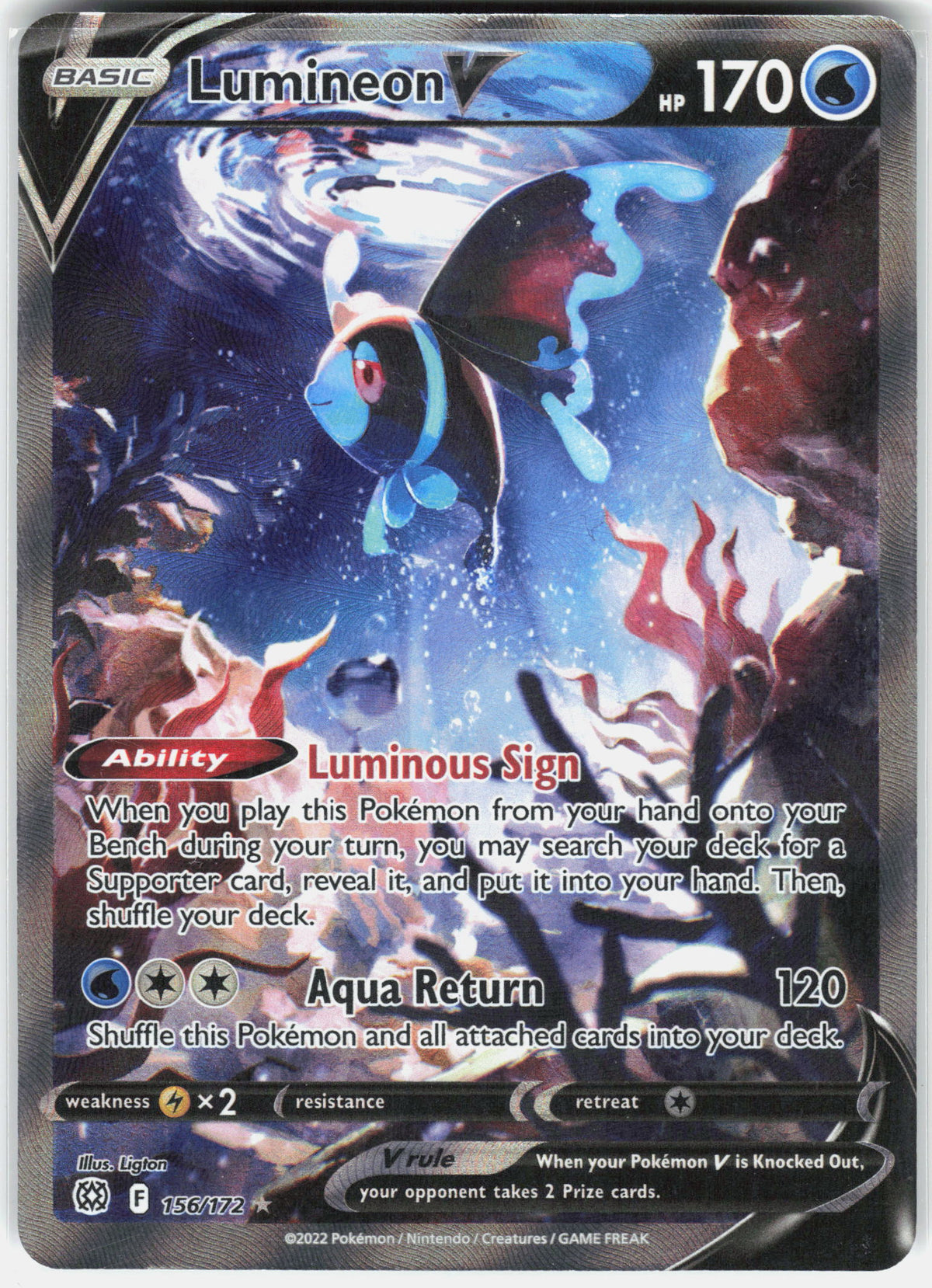 SWSH09: Brilliant Stars #156/172 Lumineon V (Alternate Full Art)