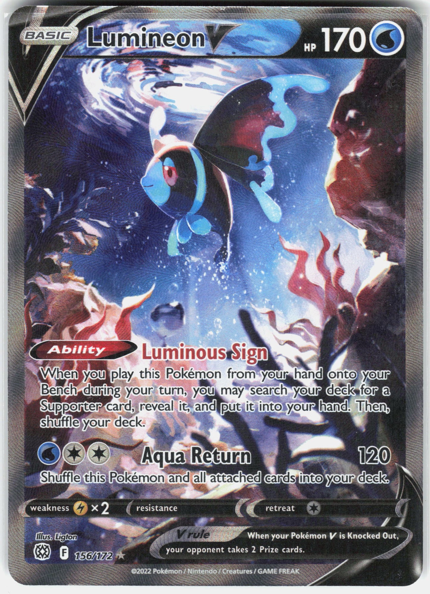 SWSH09: Brilliant Stars #156/172 Lumineon V (Alternate Full Art)