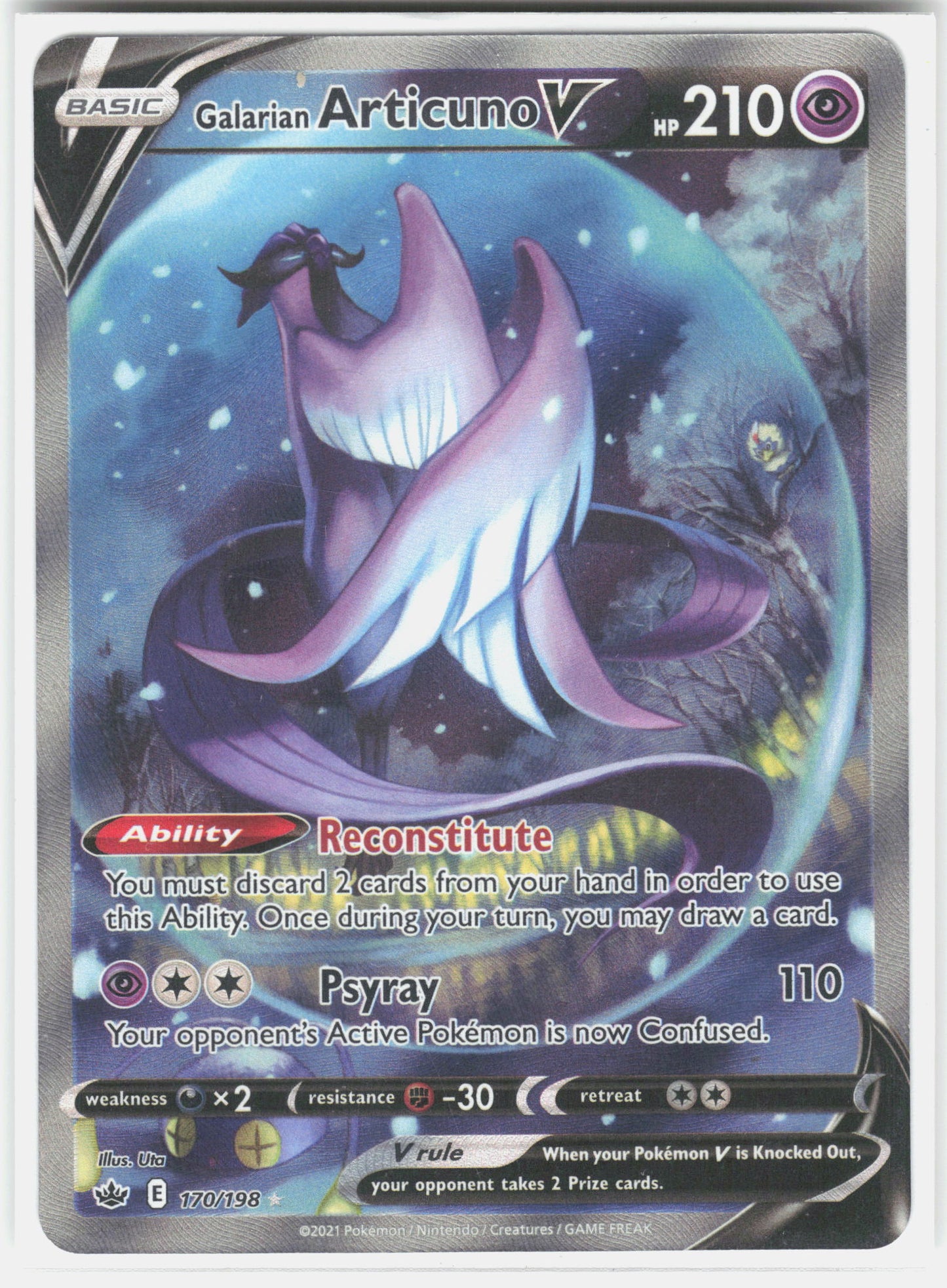 SWSH06: Chilling Reign #170/198 Galarian Articuno V (Alternate Full Art)