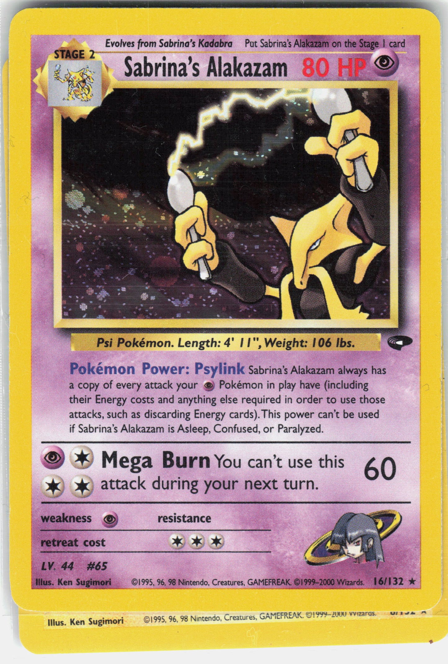 Gym Challenge #016/132 Sabrina's Alakazam