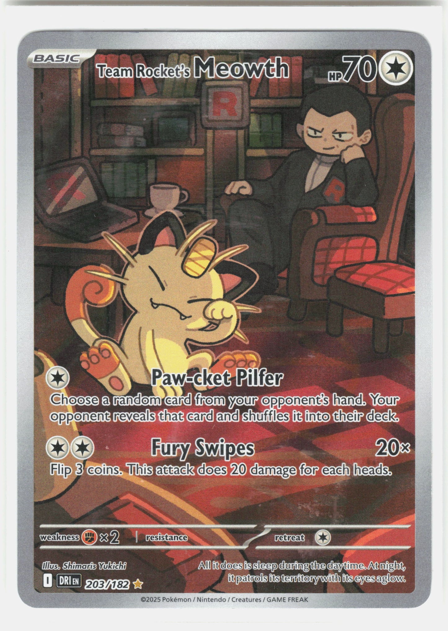 SV10: Destined Rivals #203/182 Team Rocket's Meowth