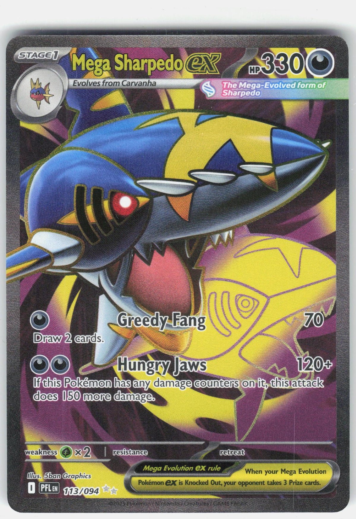 ME02: Phantasmal Flames #113/094 Mega Sharpedo ex