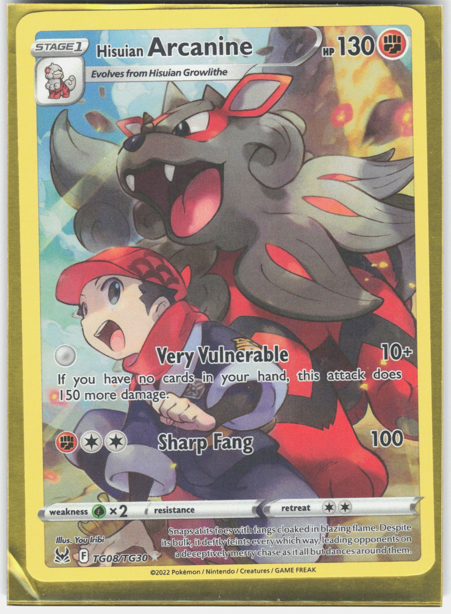 SWSH11: Lost Origin Trainer Gallery #TG08/TG30 Hisuian Arcanine