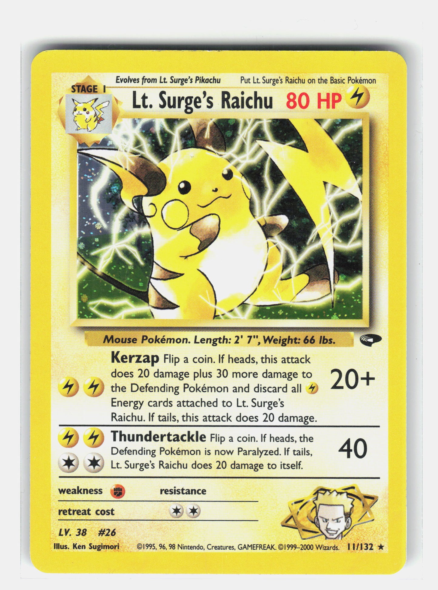 Gym Challenge #011/132 Lt. Surge's Raichu