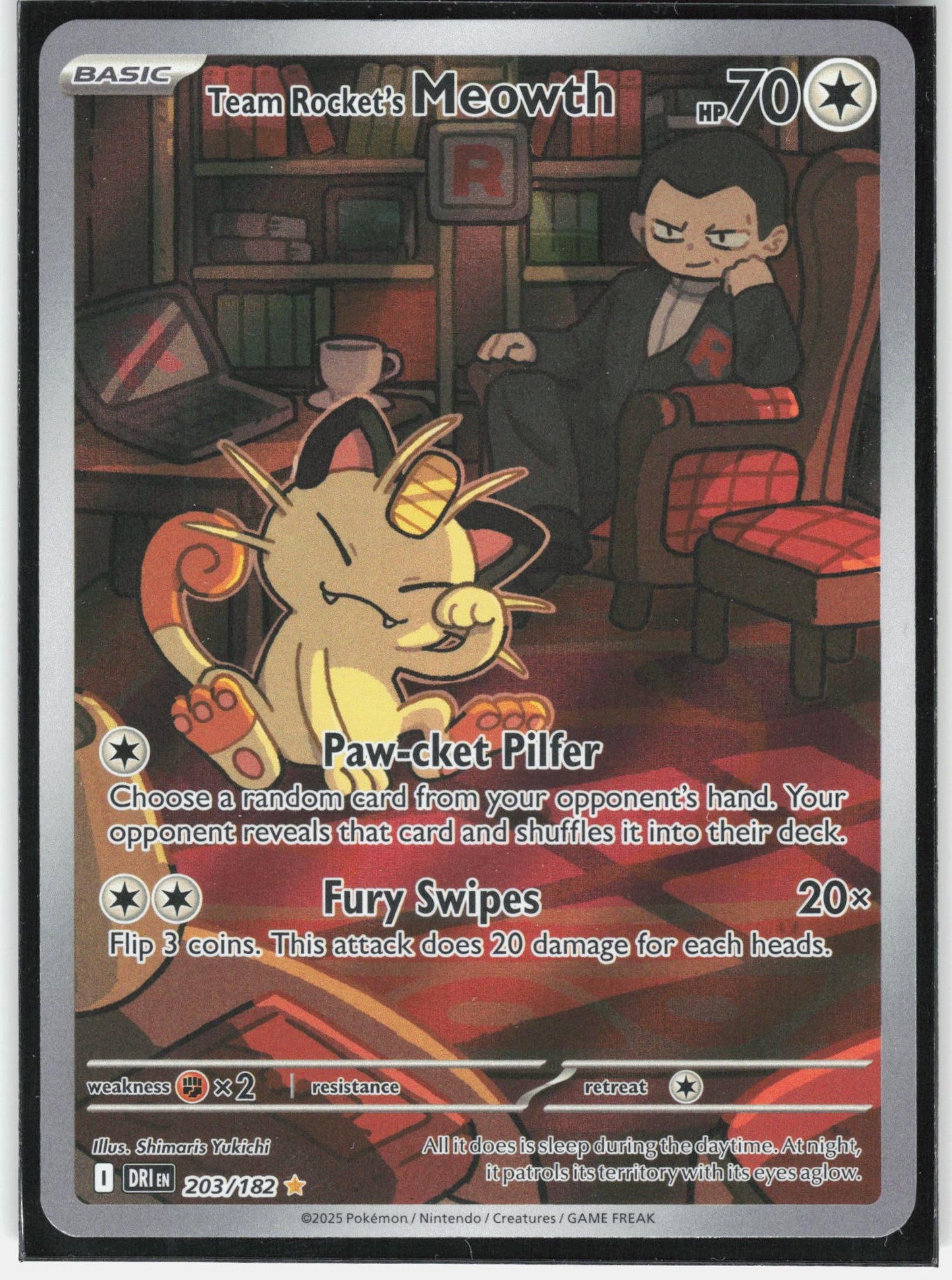 SV10: Destined Rivals #203/182 Team Rocket's Meowth