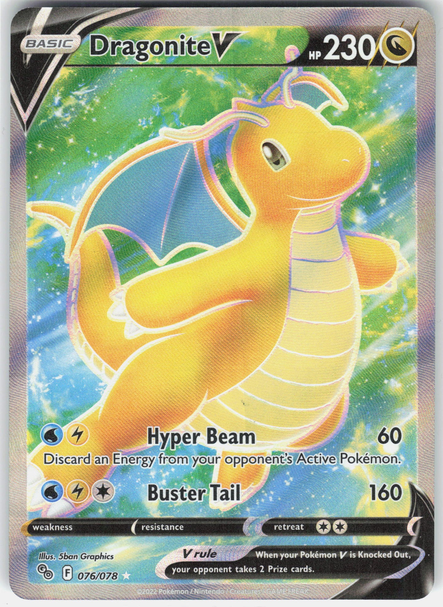 Pokemon GO #076/078 Dragonite V (Full Art)