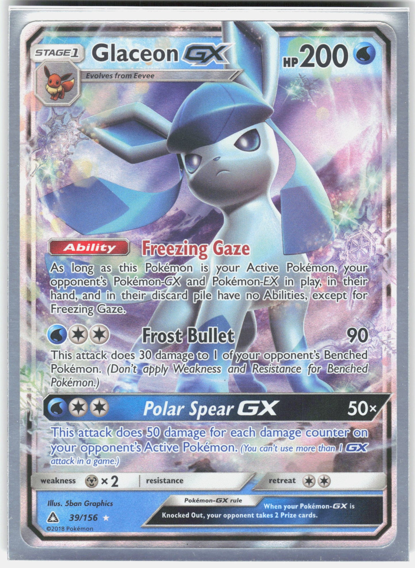 SM - Ultra Prism #39/156 Glaceon GX