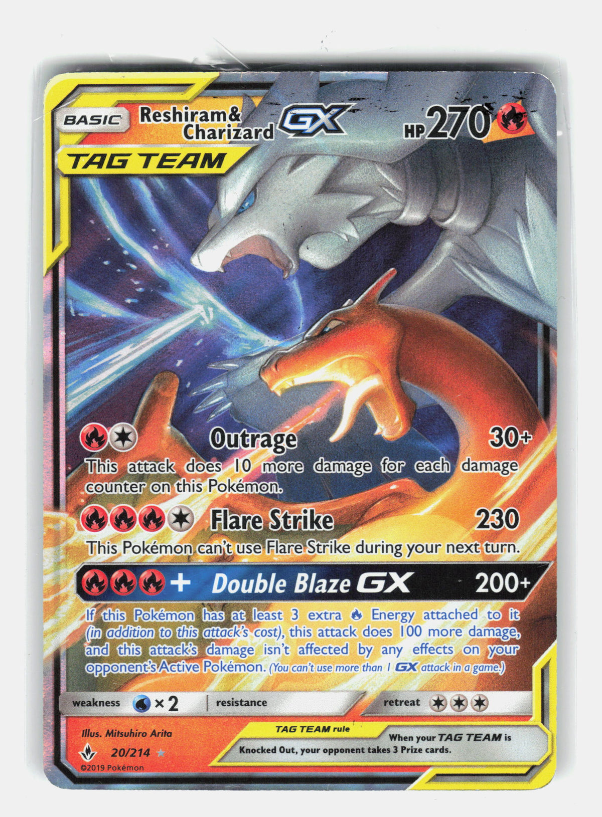 SM - Unbroken Bonds #20/214 Reshiram & Charizard GX