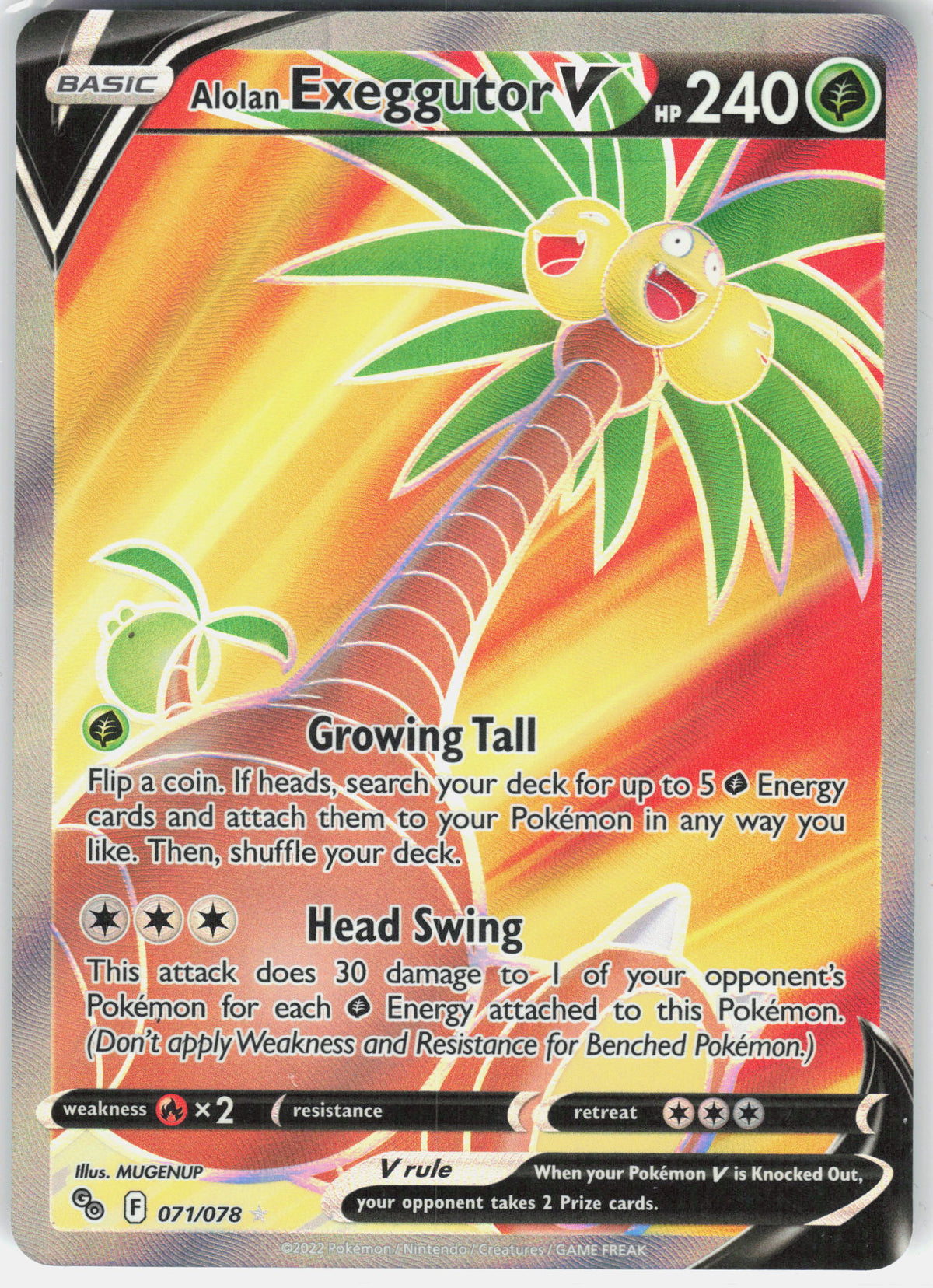 Pokemon GO #071/078 Alolan Exeggutor V (Full Art)