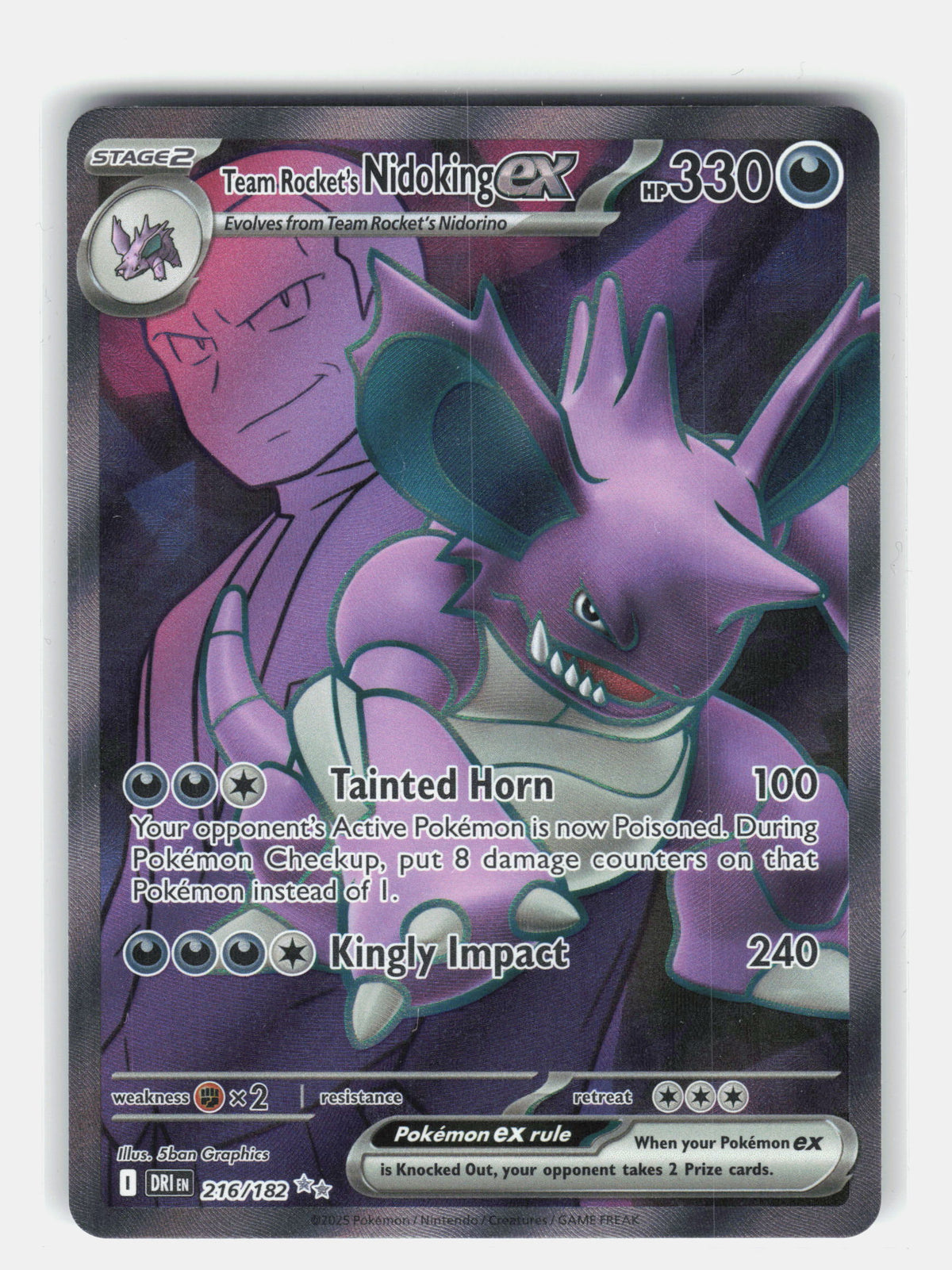 SV10: Destined Rivals #216/182 Team Rocket's Nidoking ex