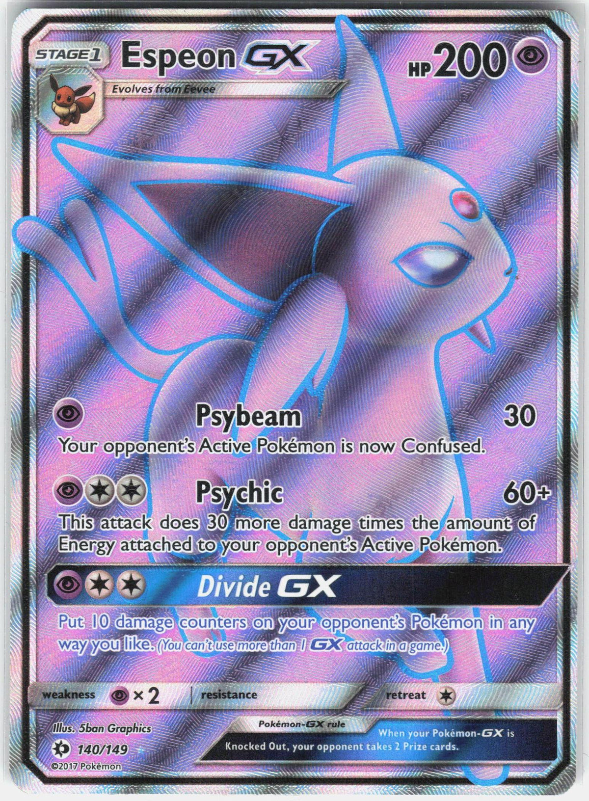 SM Base Set #140/149 Espeon GX (Full Art)