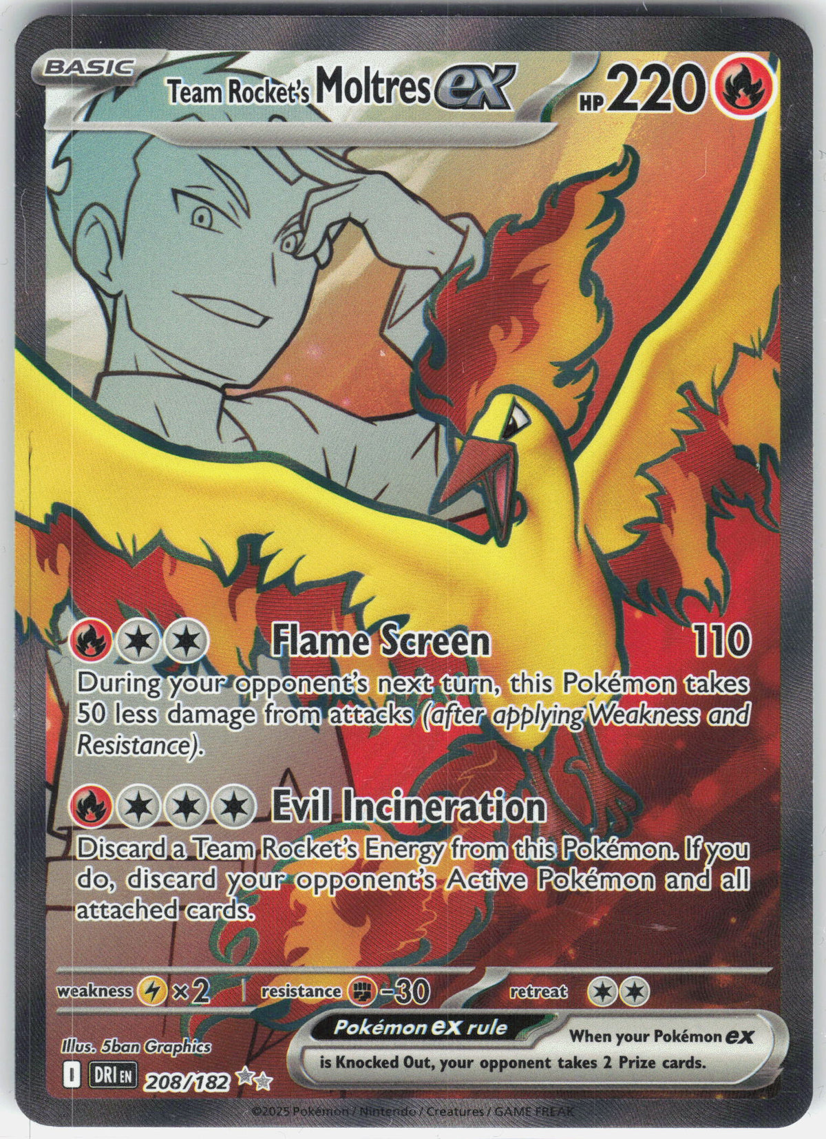SV10: Destined Rivals #208/182 Team Rocket's Moltres ex