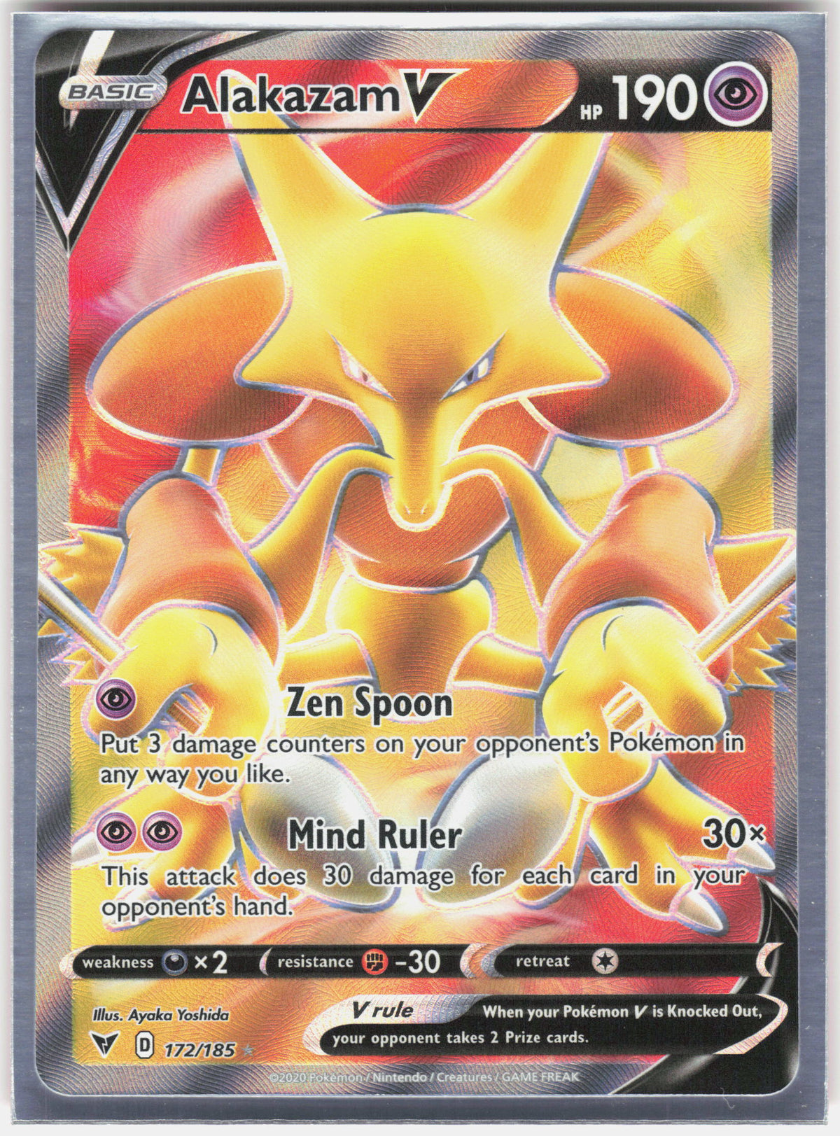 SWSH04: Vivid Voltage #172/185 Alakazam V (Full Art)