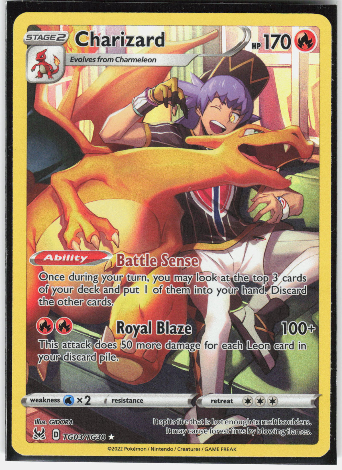 SWSH11: Lost Origin Trainer Gallery #TG03/TG30 Charizard