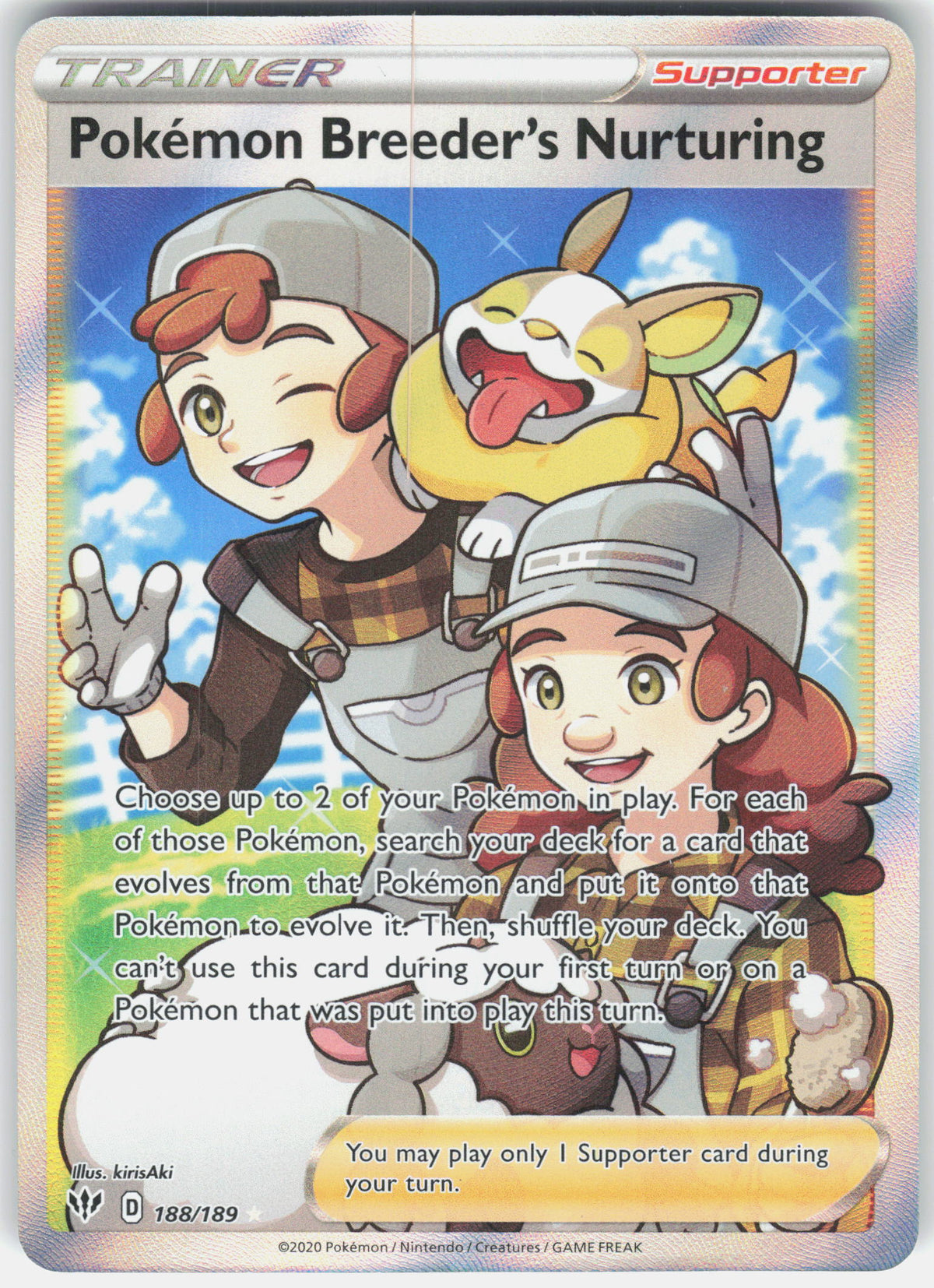 SWSH03: Darkness Ablaze #188/189 Pokemon Breeder's Nurturing (Full Art)