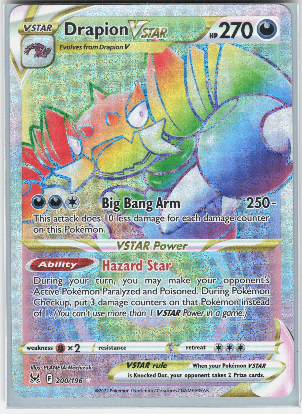 SWSH11: Lost Origin #200/196 Drapion VSTAR (Secret)