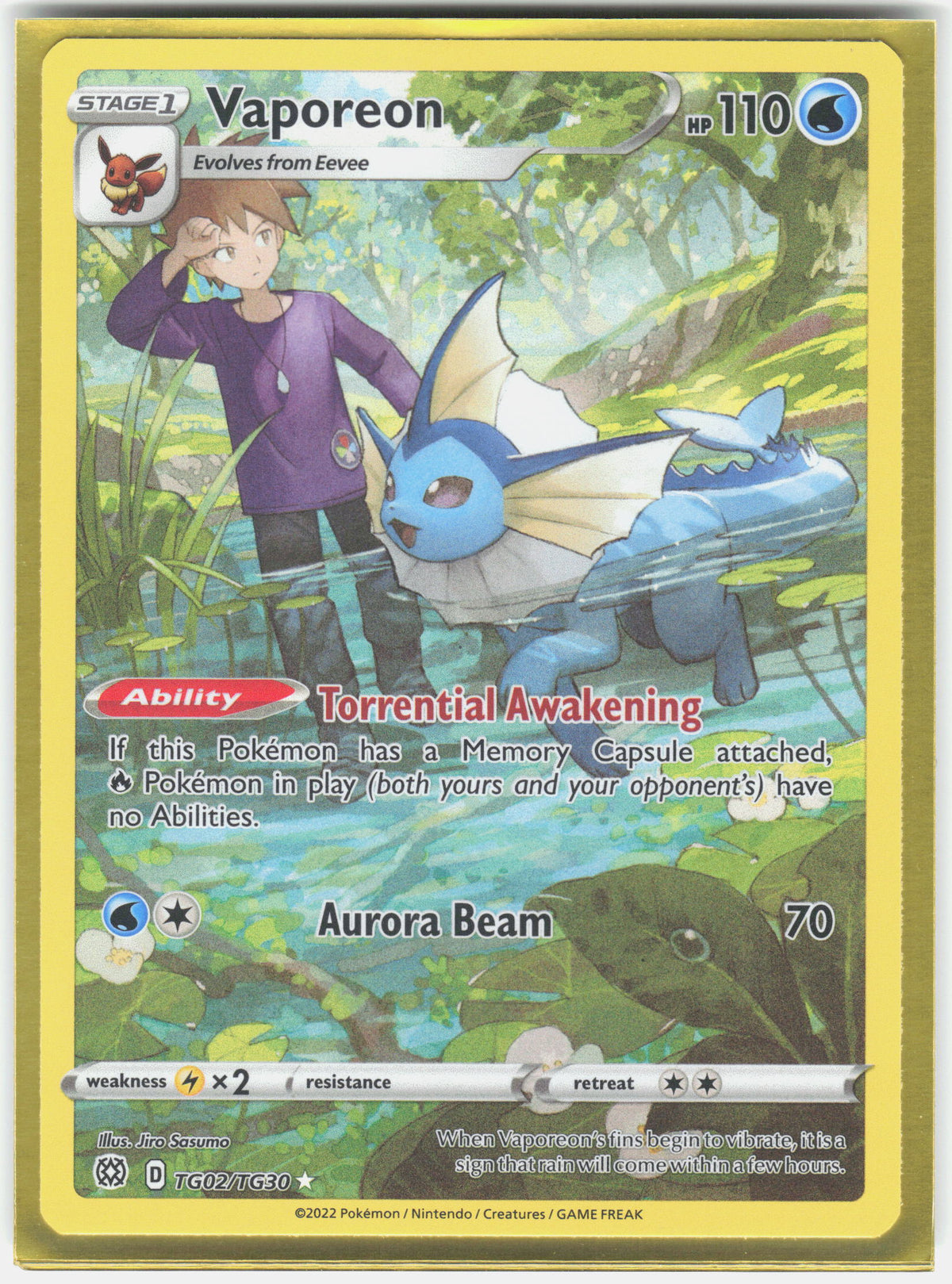 SWSH09: Brilliant Stars Trainer Gallery #TG02/TG30 Vaporeon