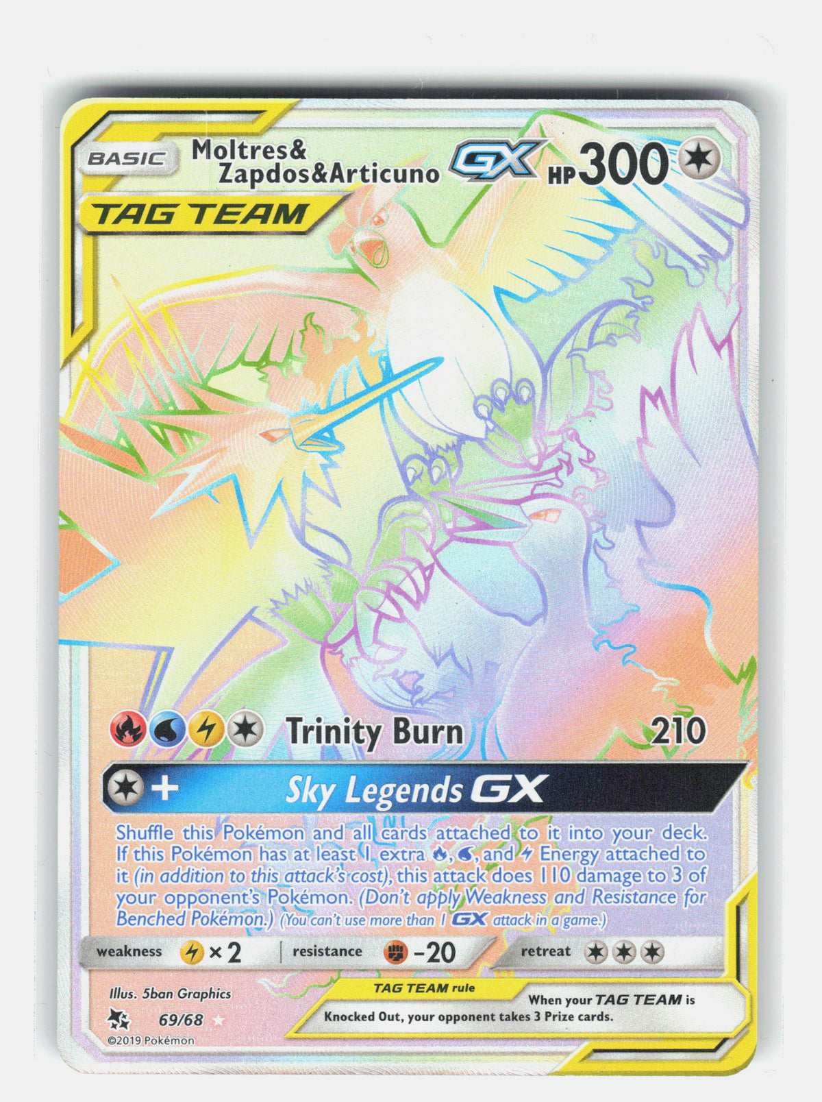 Hidden Fates #69/68 Moltres & Zapdos & Articuno GX (Secret)